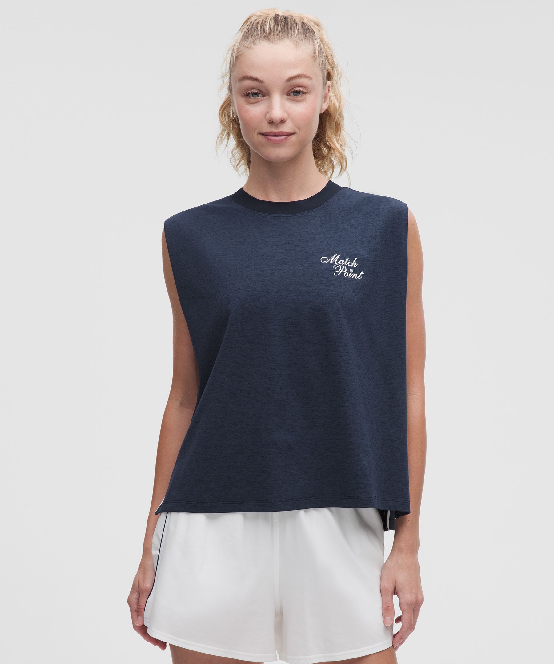 Relaxed-Fit Muscle Tank Top *Tennis Graphic