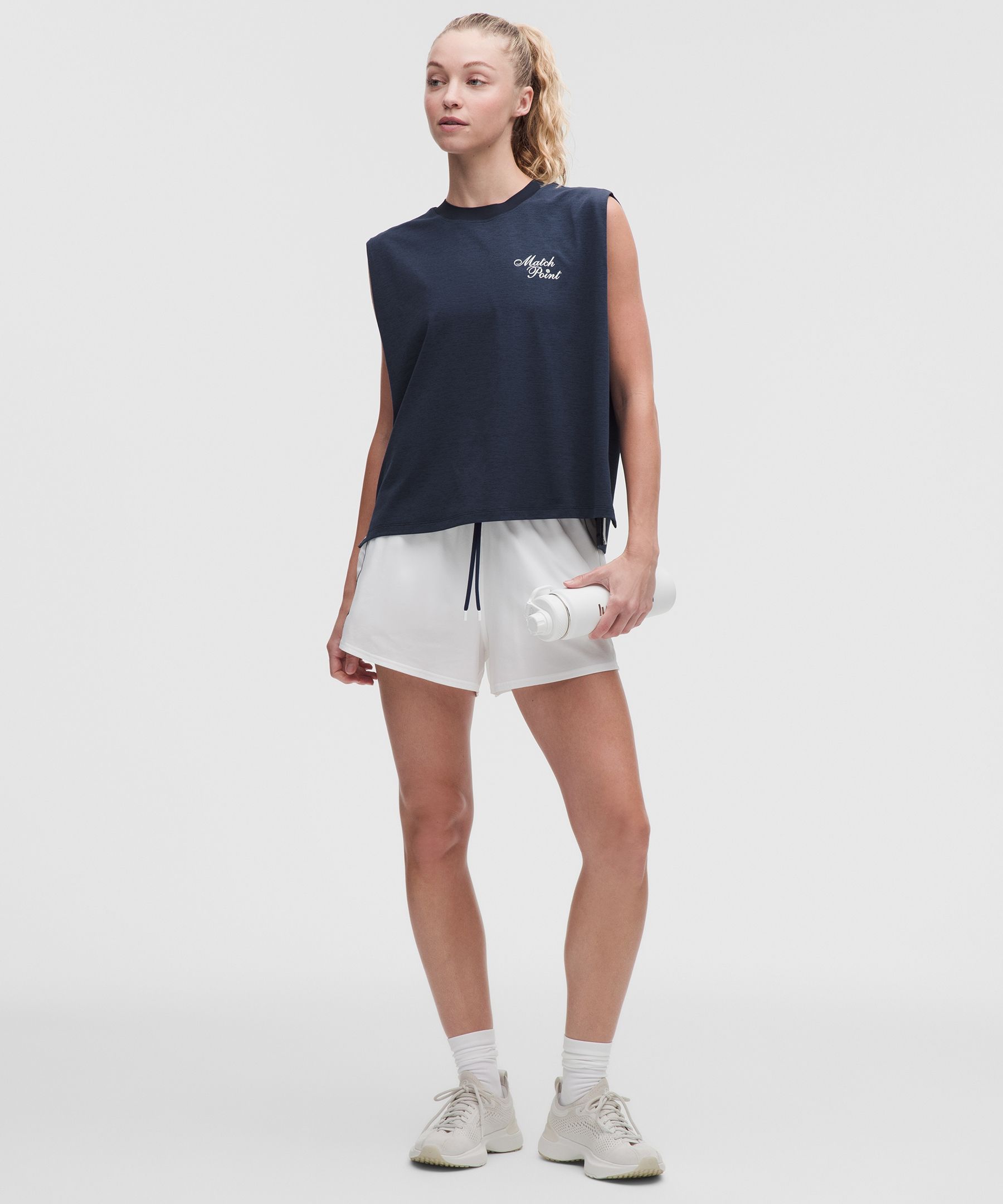 Relaxed-Fit Muscle Tank Top *Tennis Graphic