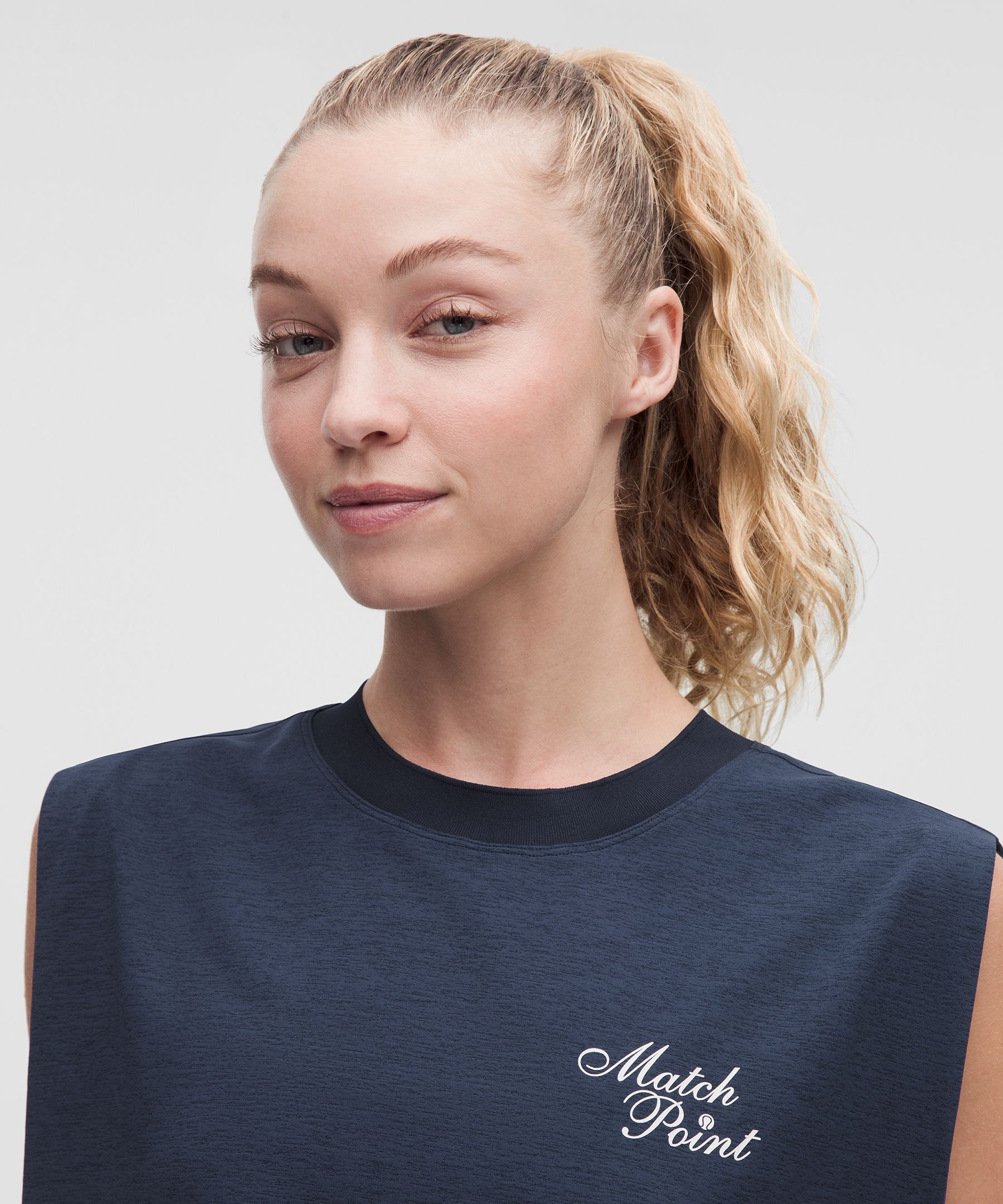 Relaxed-Fit Muscle Tank Top *Tennis Graphic