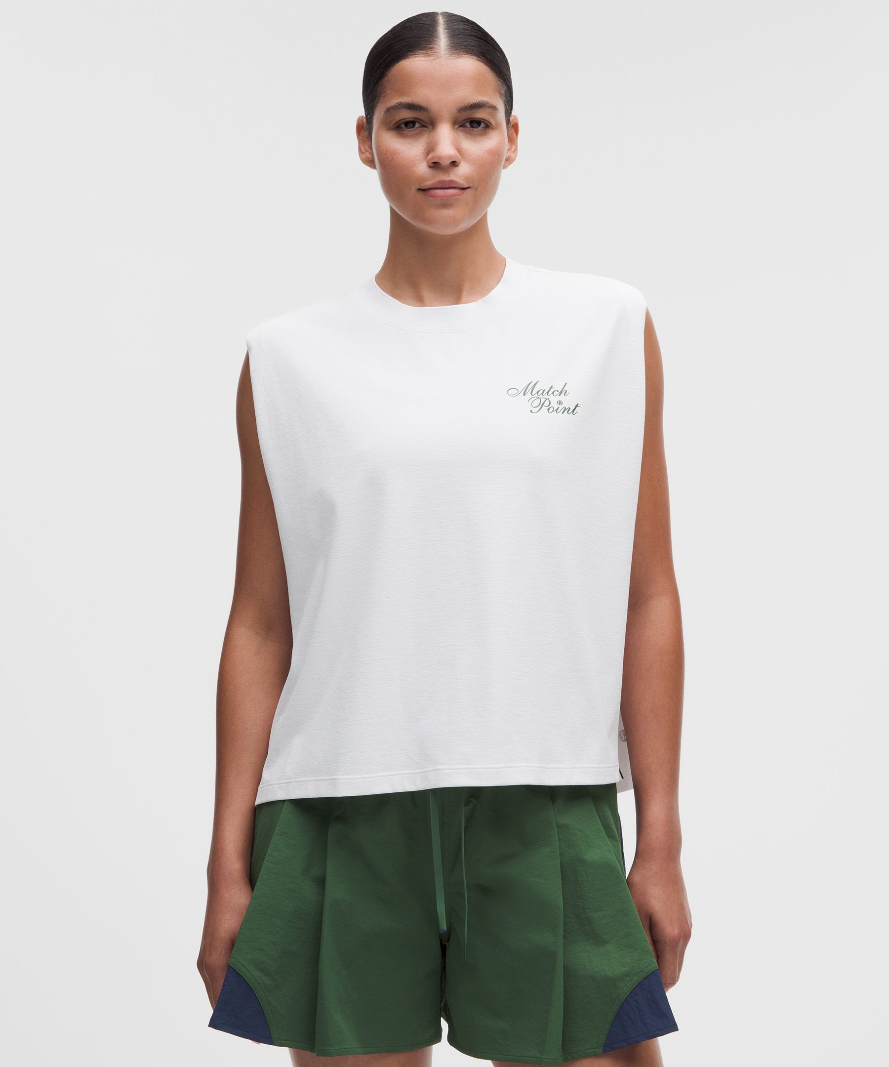 Relaxed-Fit Muscle Tank Top *Tennis Graphic