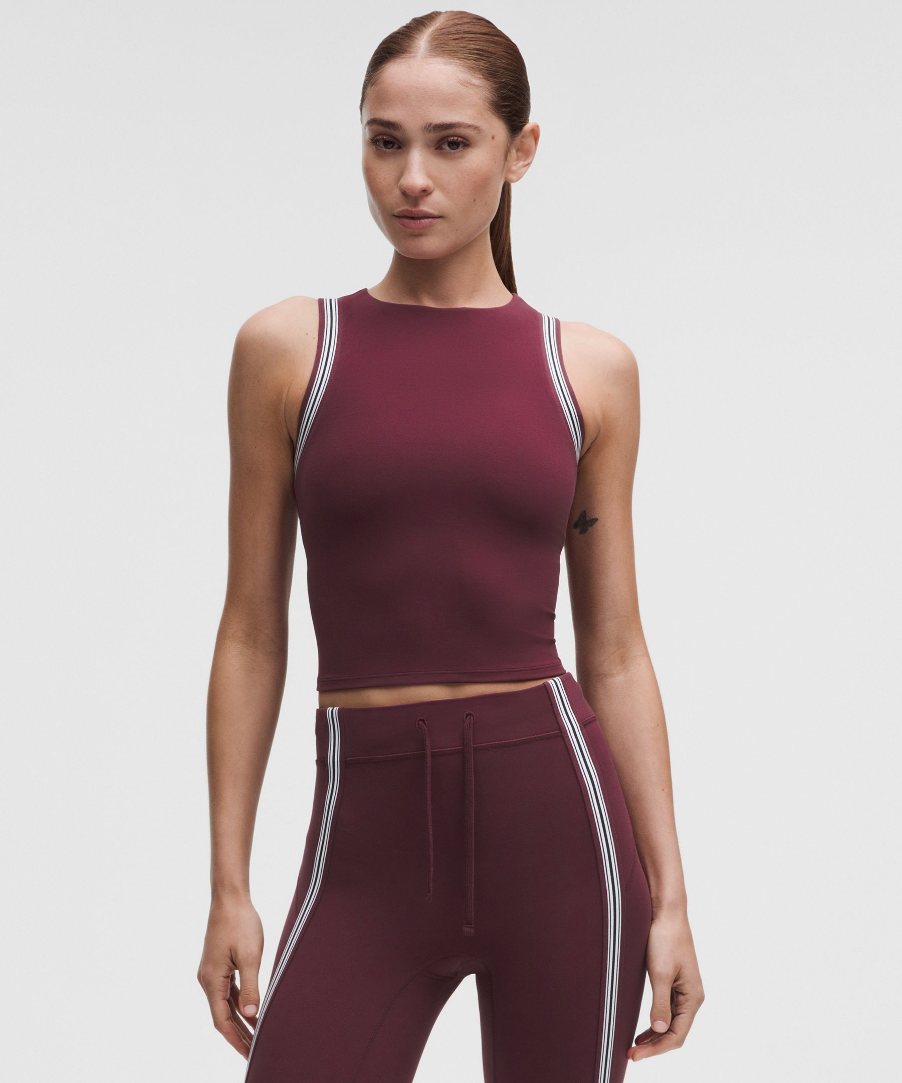 Groove High-Neck Tank Top *Stripe Trim