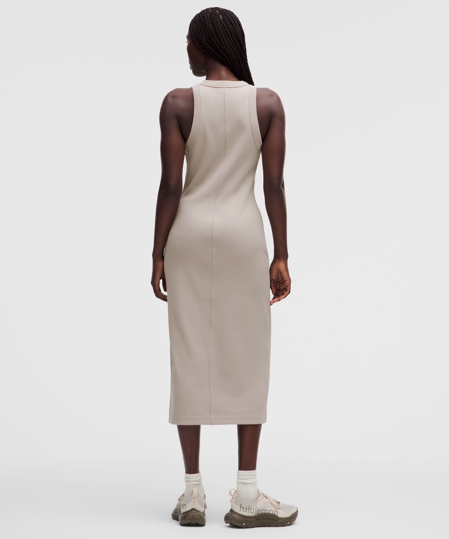 Женское платье Lululemon Ribbed Heavyweight Cotton-Blend Midi, цвет: Рыжевато-коричневый — фото 2