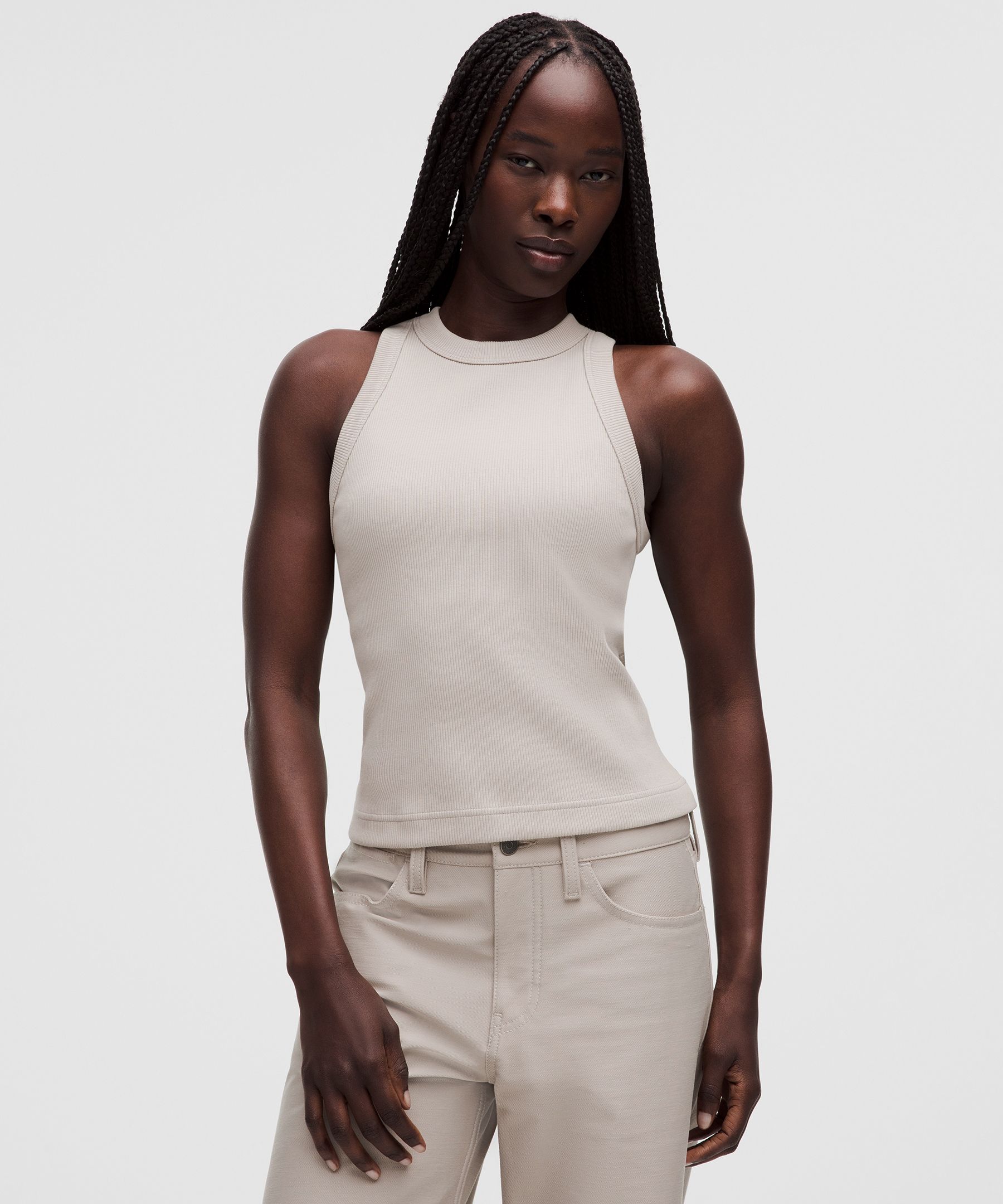 Ribbed Heavyweight Cotton Racerback Tank Top