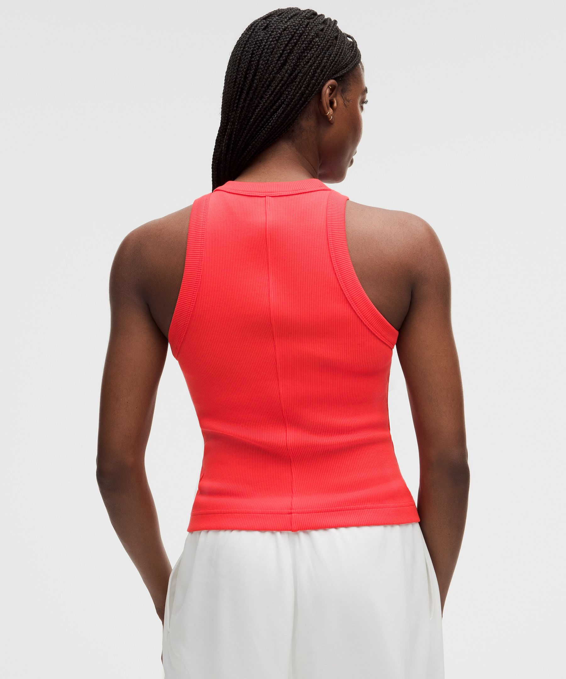 Ribbed Heavyweight Cotton-Blend Racerback Tank Top