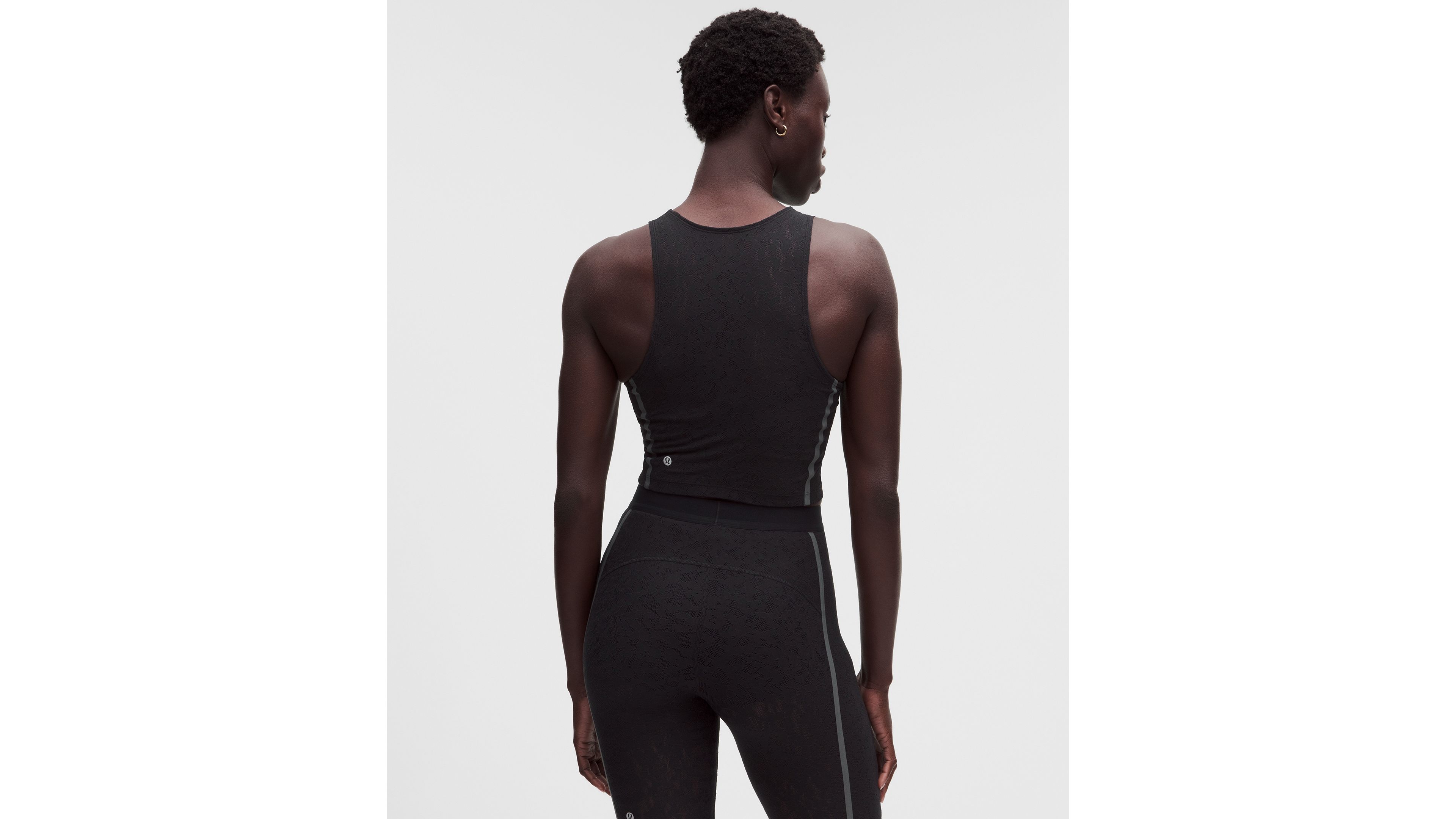 Lace-Panelled Cropped Tank Top