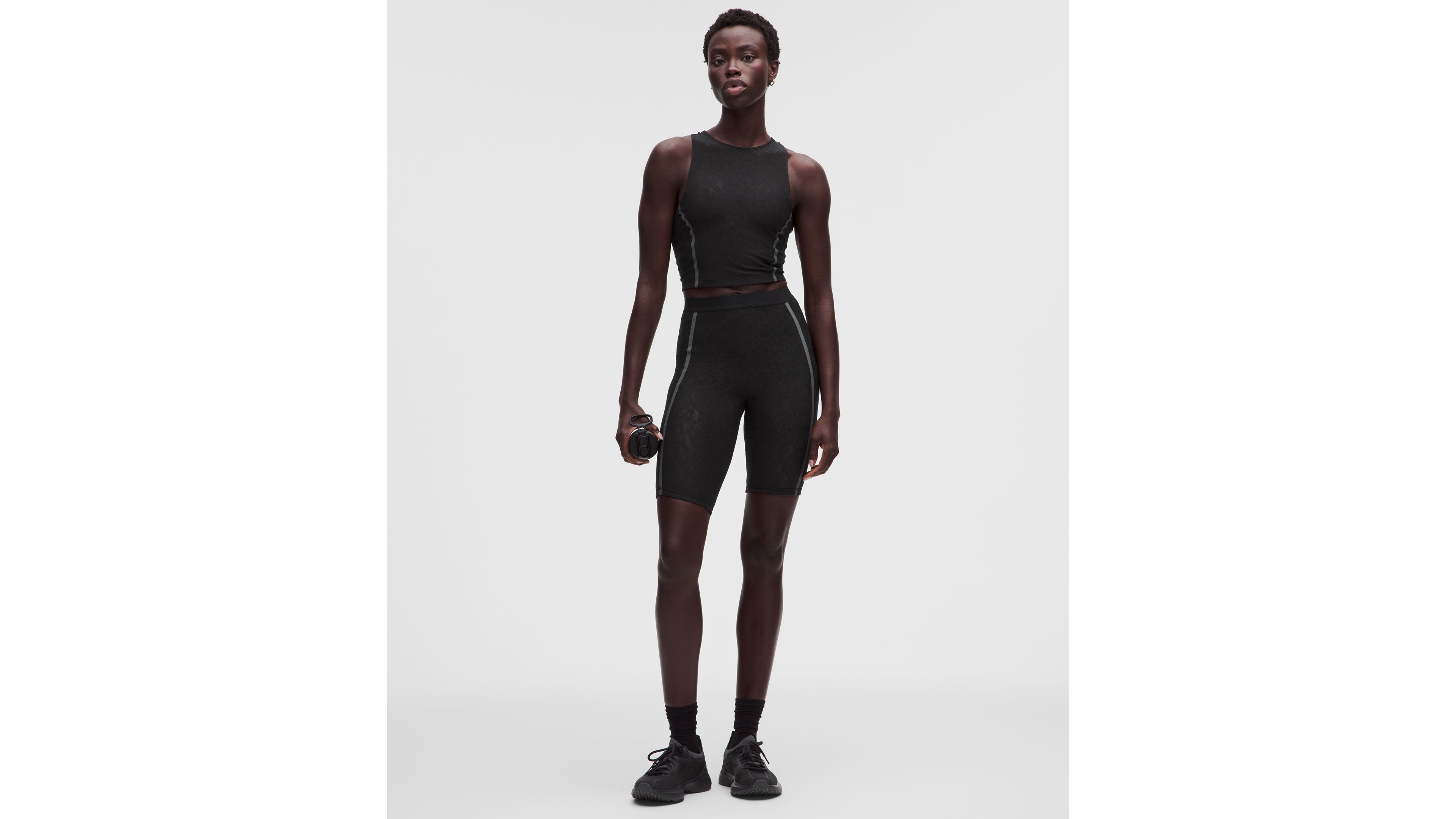 Lace-Panelled Cropped Tank Top