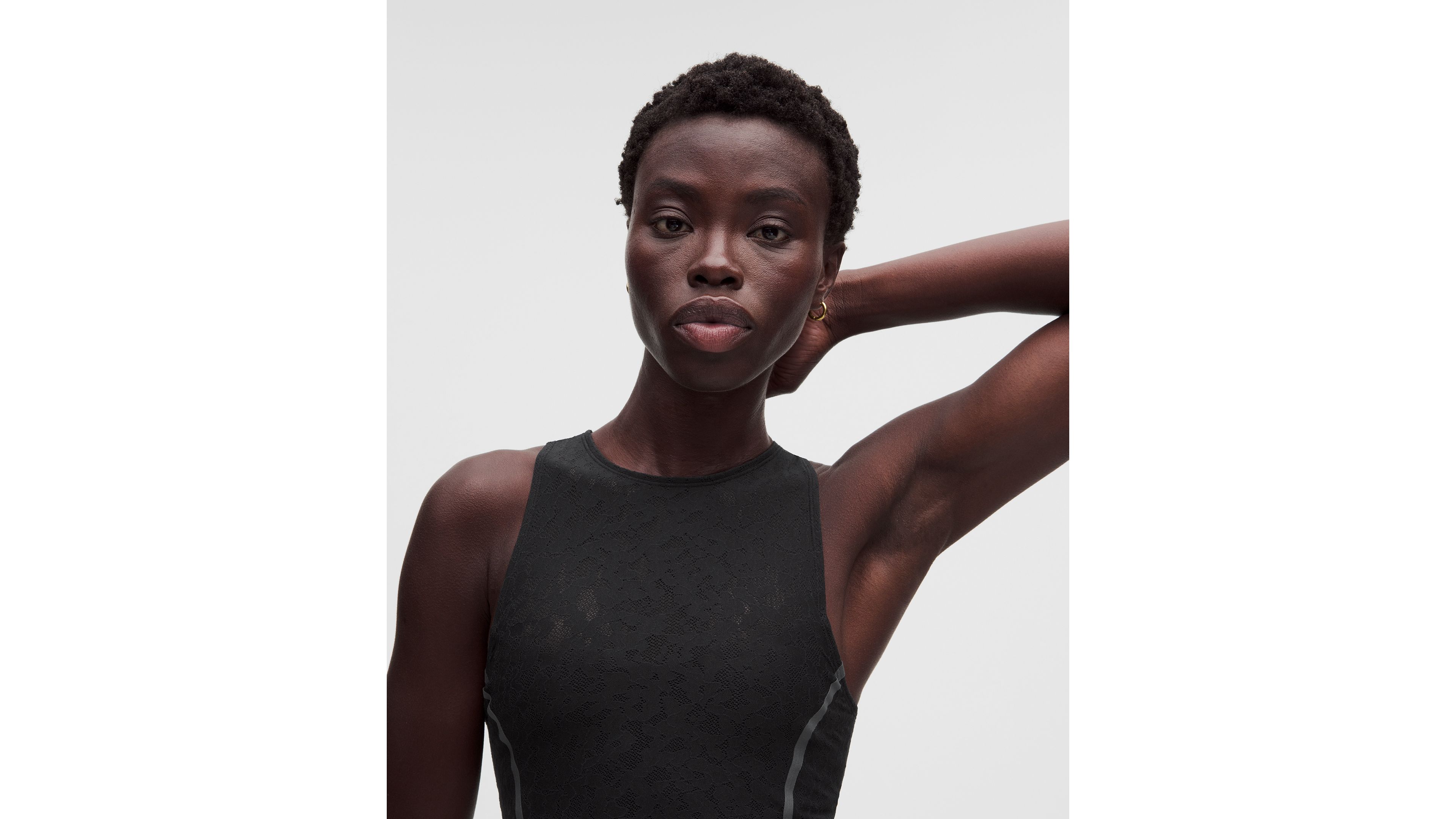 Lace-Panelled Cropped Tank Top