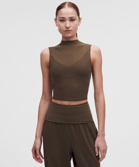 Женский укороченный топ Lululemon Nulu с сеткой