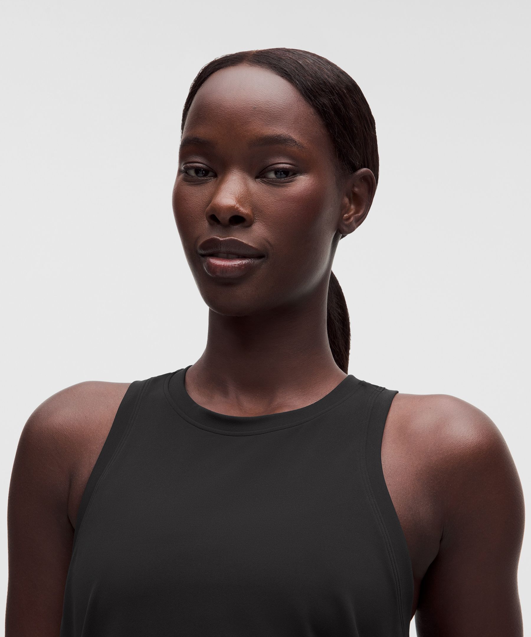 Silky High-Neck Yoga Tank Top
