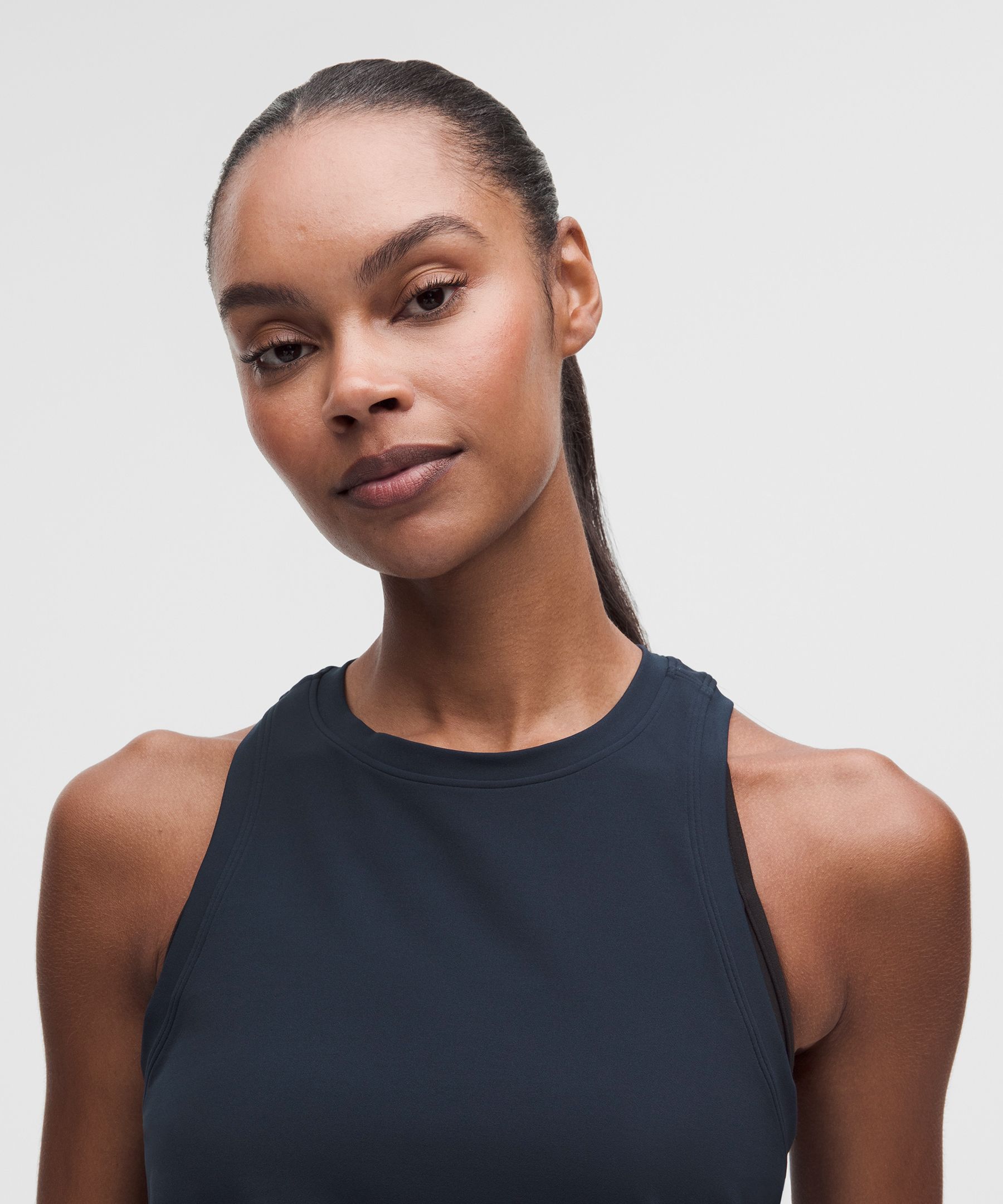 Silky High-Neck Yoga Tank Top