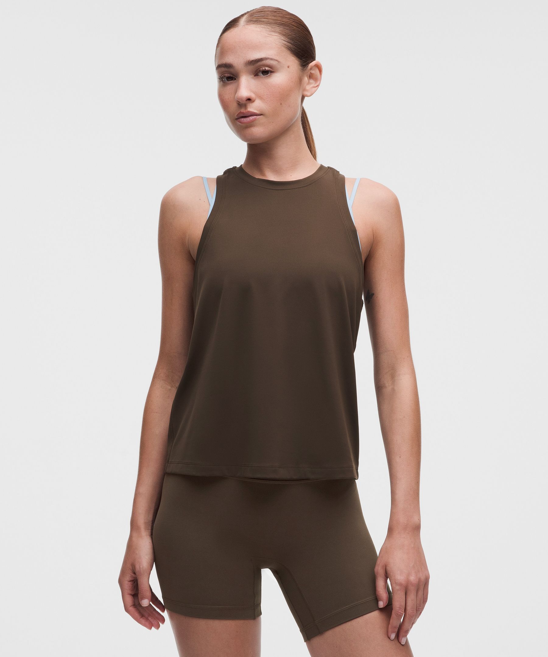 Silky High-Neck Yoga Tank Top