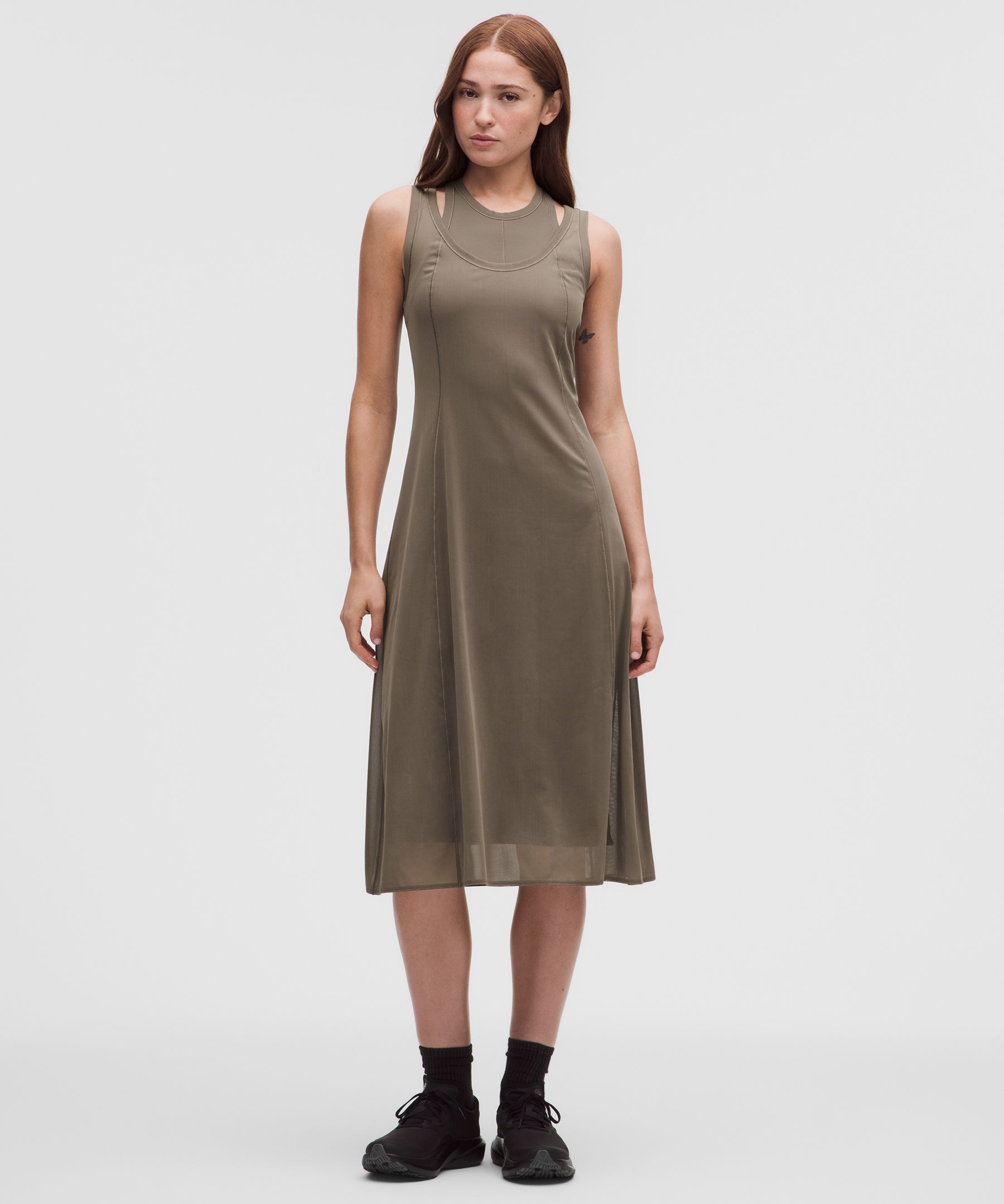Layered Mesh Nulu Midi Dress