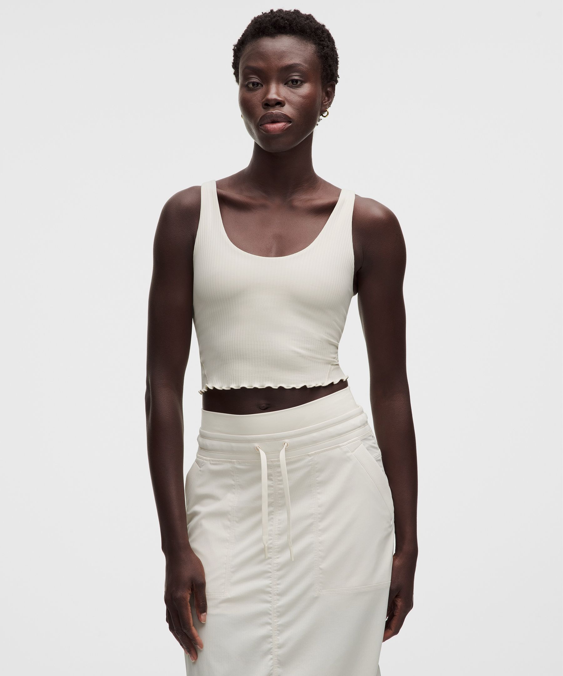 lululemon – Women’s Align Lettuce-Hem Tank Top Light Support, B/C Cup – Color White – Size 4