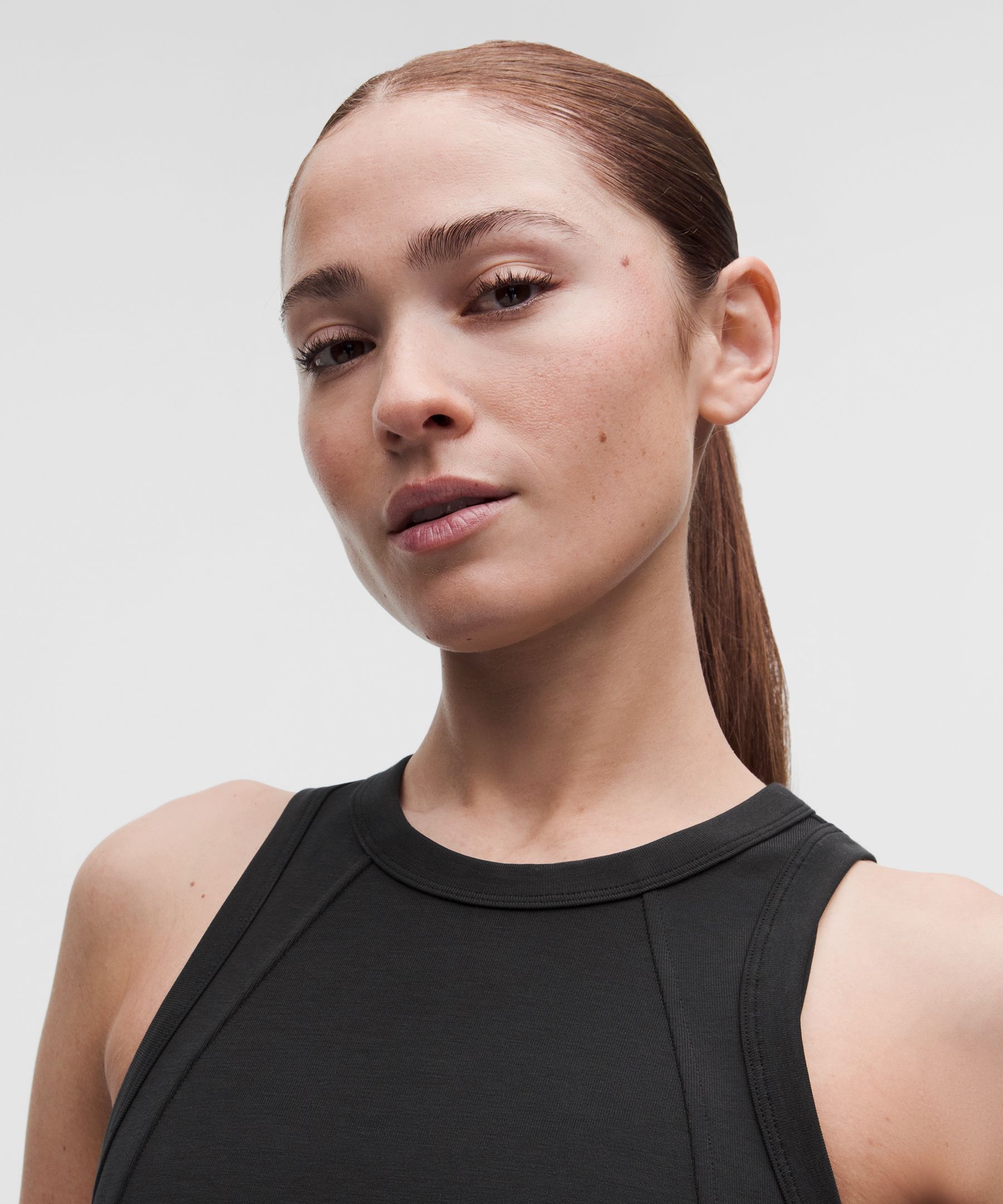 Tech Ribbed Fit-and-Flare Midi Dress