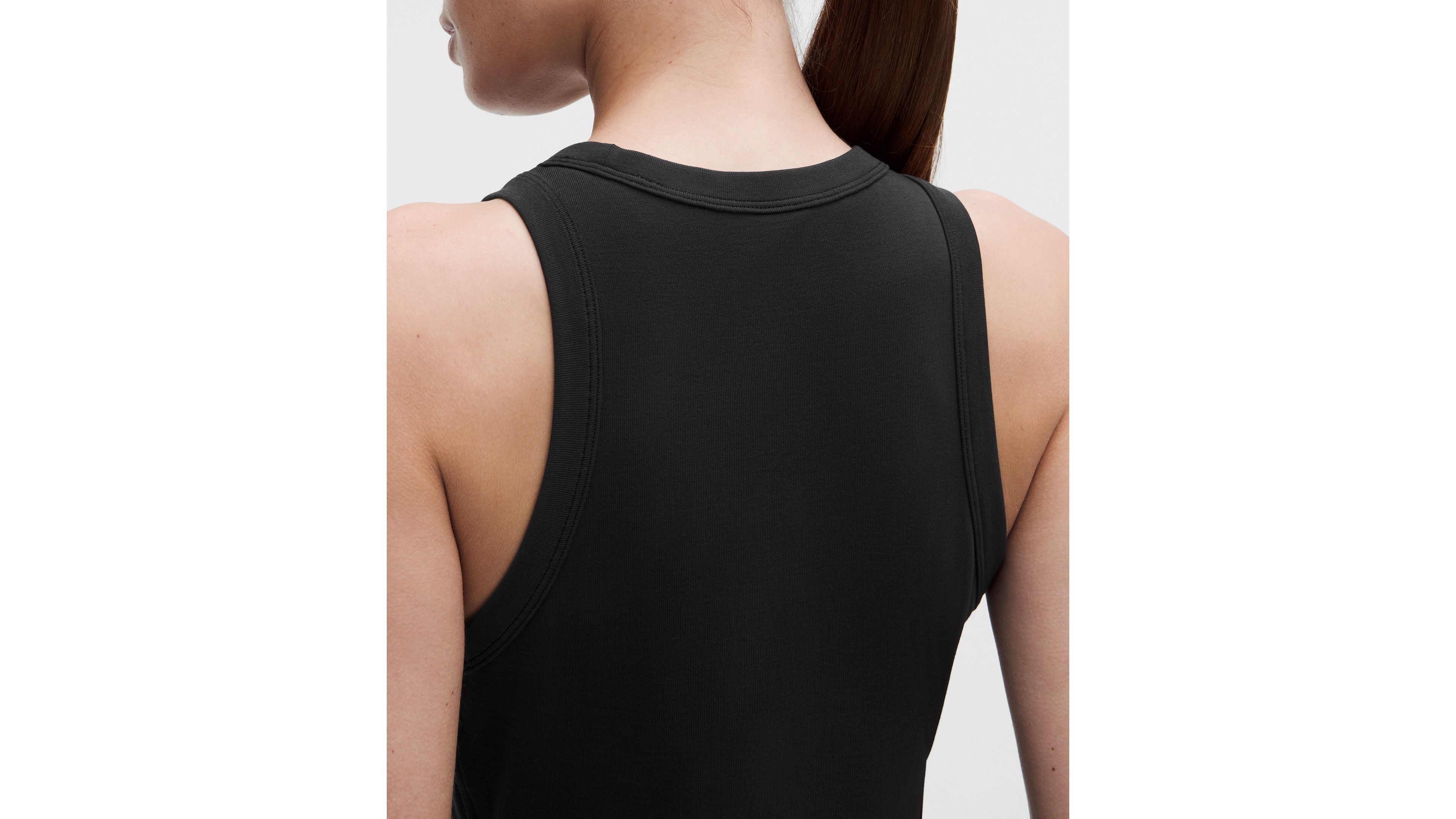 Tech Ribbed Fit-and-Flare Midi Dress