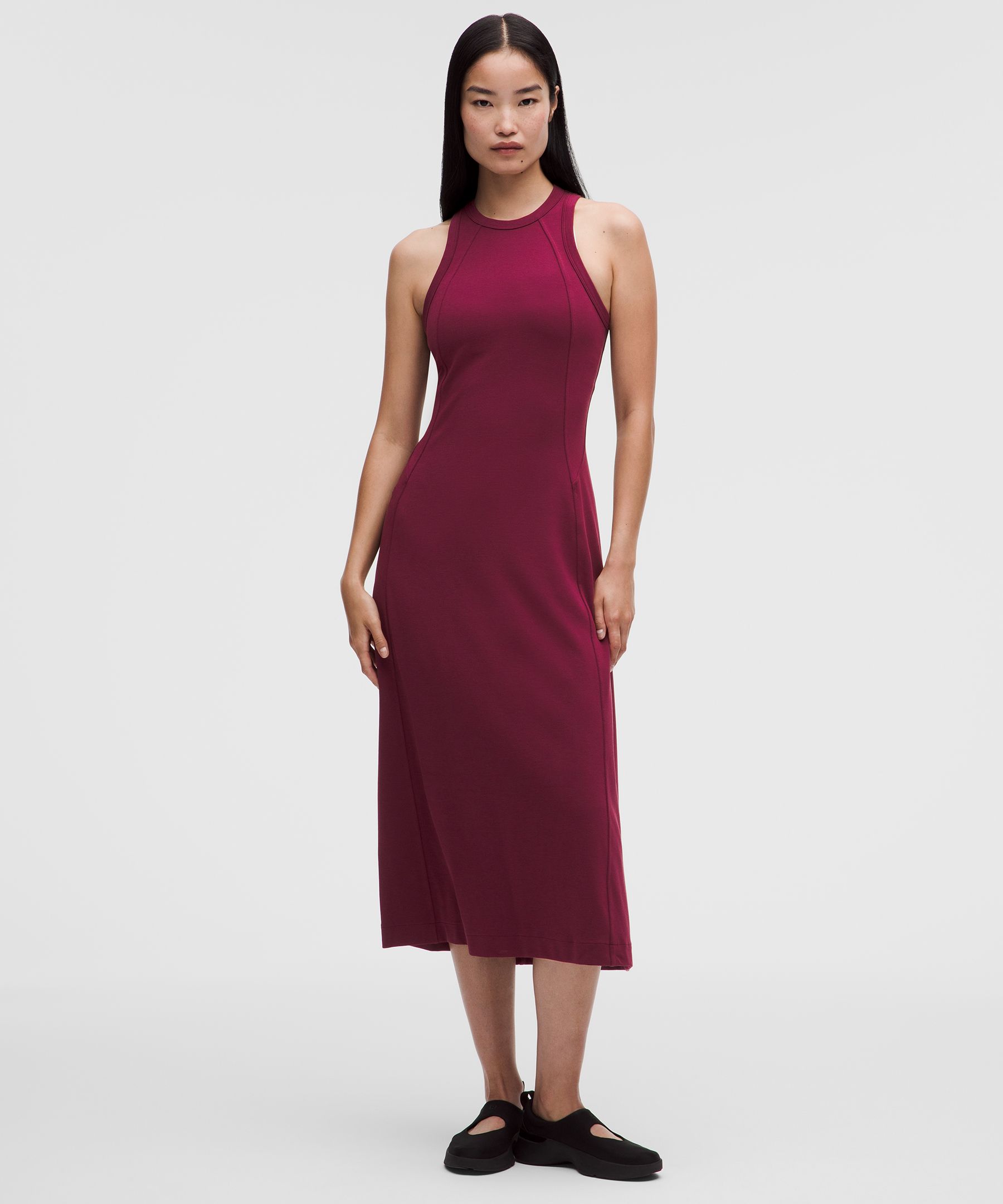 lululemon midi dress Lululemon All Aligned Ribbed Midi Dress In Multi