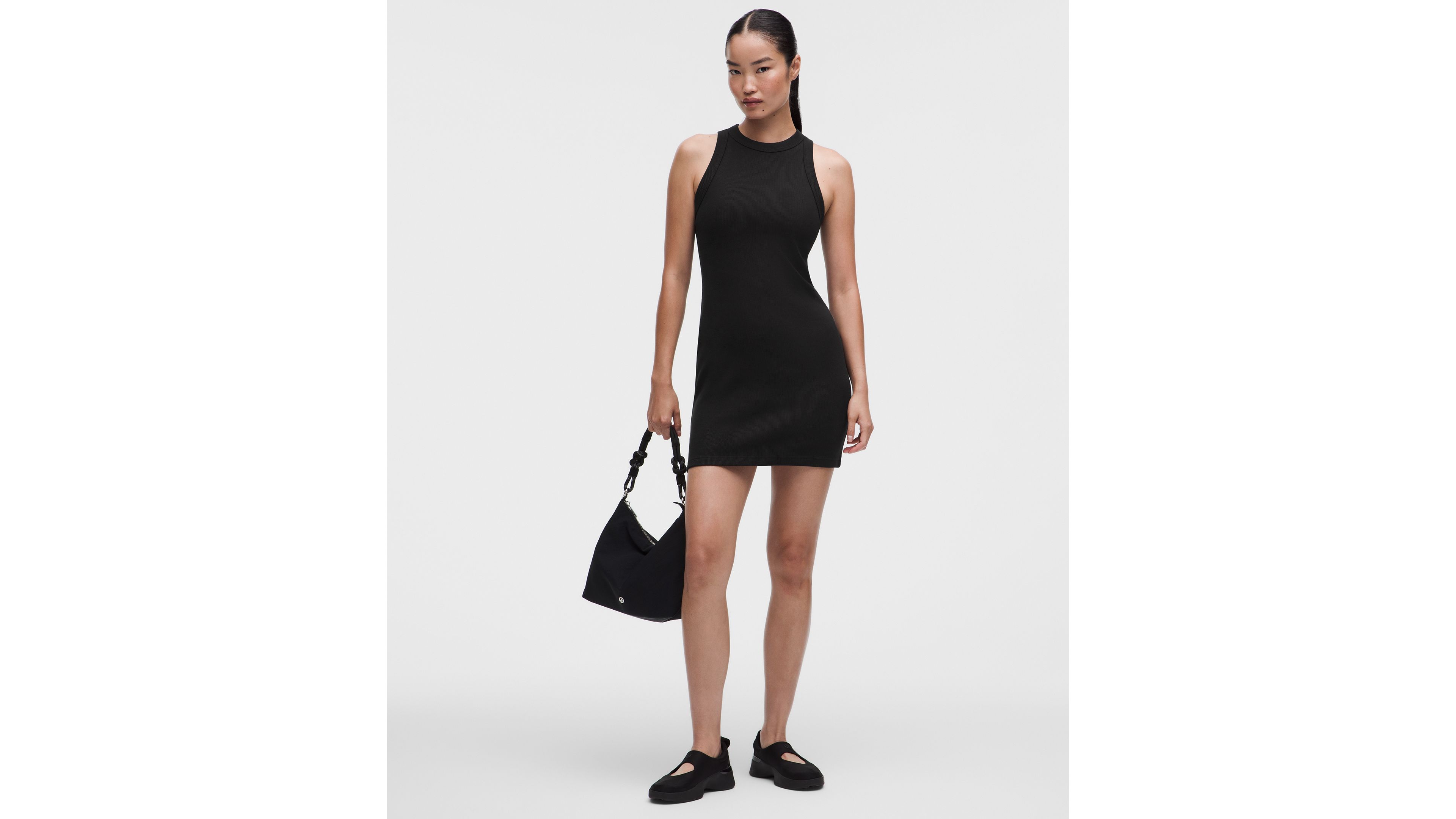 Ribbed Heavyweight Cotton-Blend Mini Dress