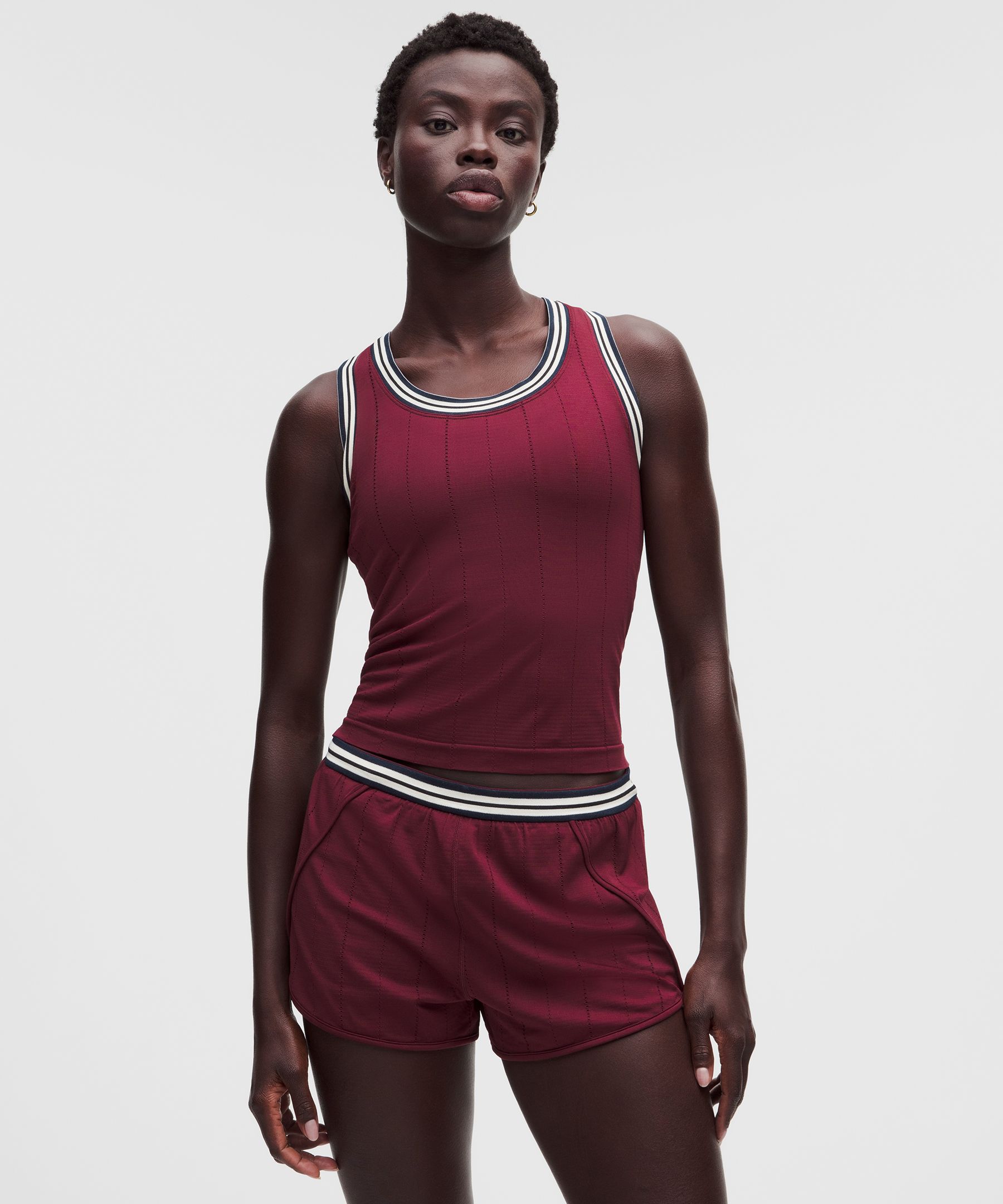 Seamless Stripe Trim Tank Top