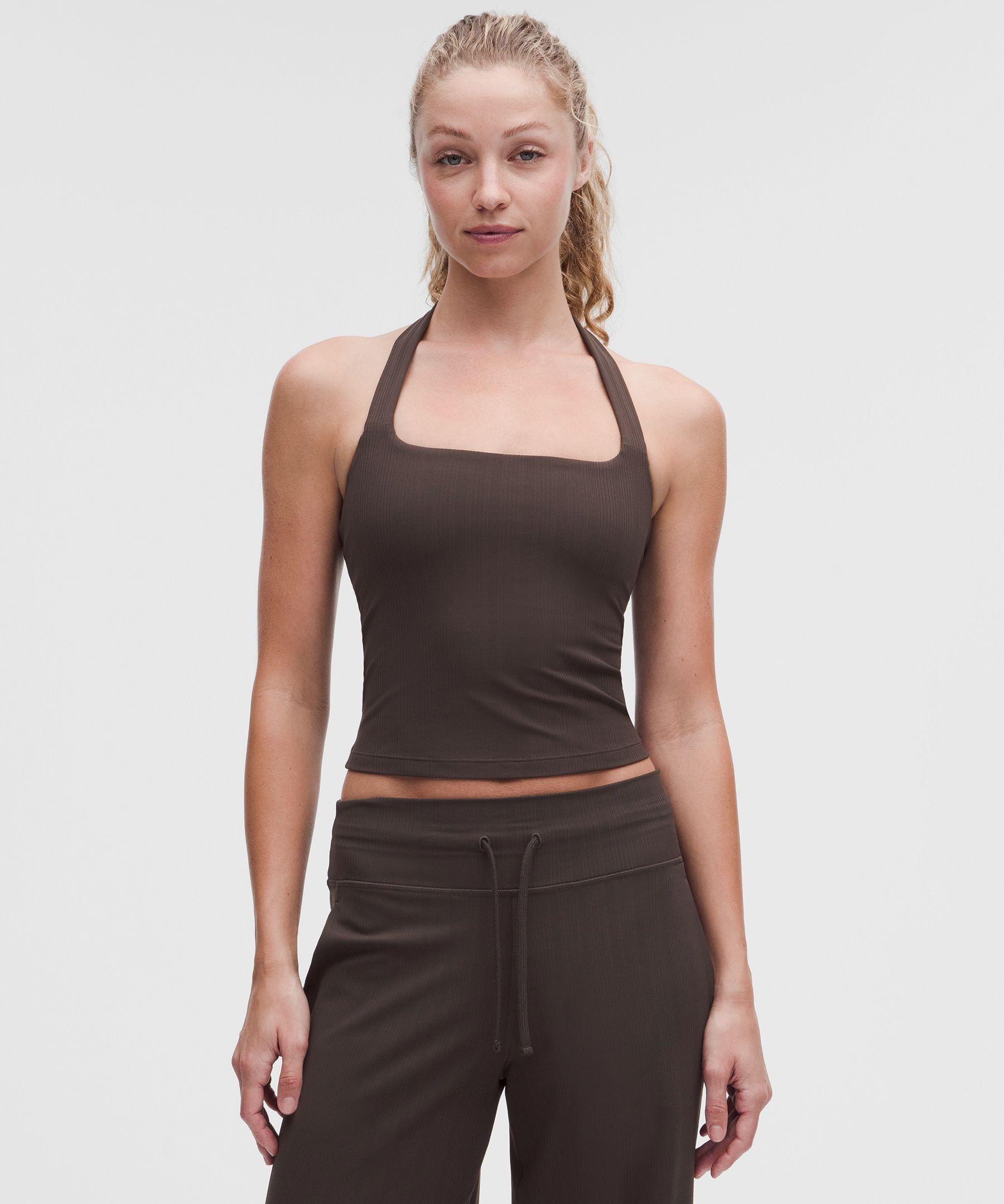 Camiseta tank lululemon Align&trade; de acanalado mixto con cuello halter *Soporte ligero, copas B/C