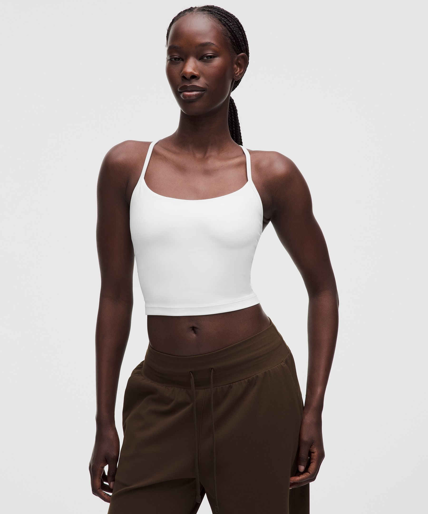 lululemon – Women’s Flow Y Cropped Tank Top Light Support, B/C Cup – Color White – Size Large