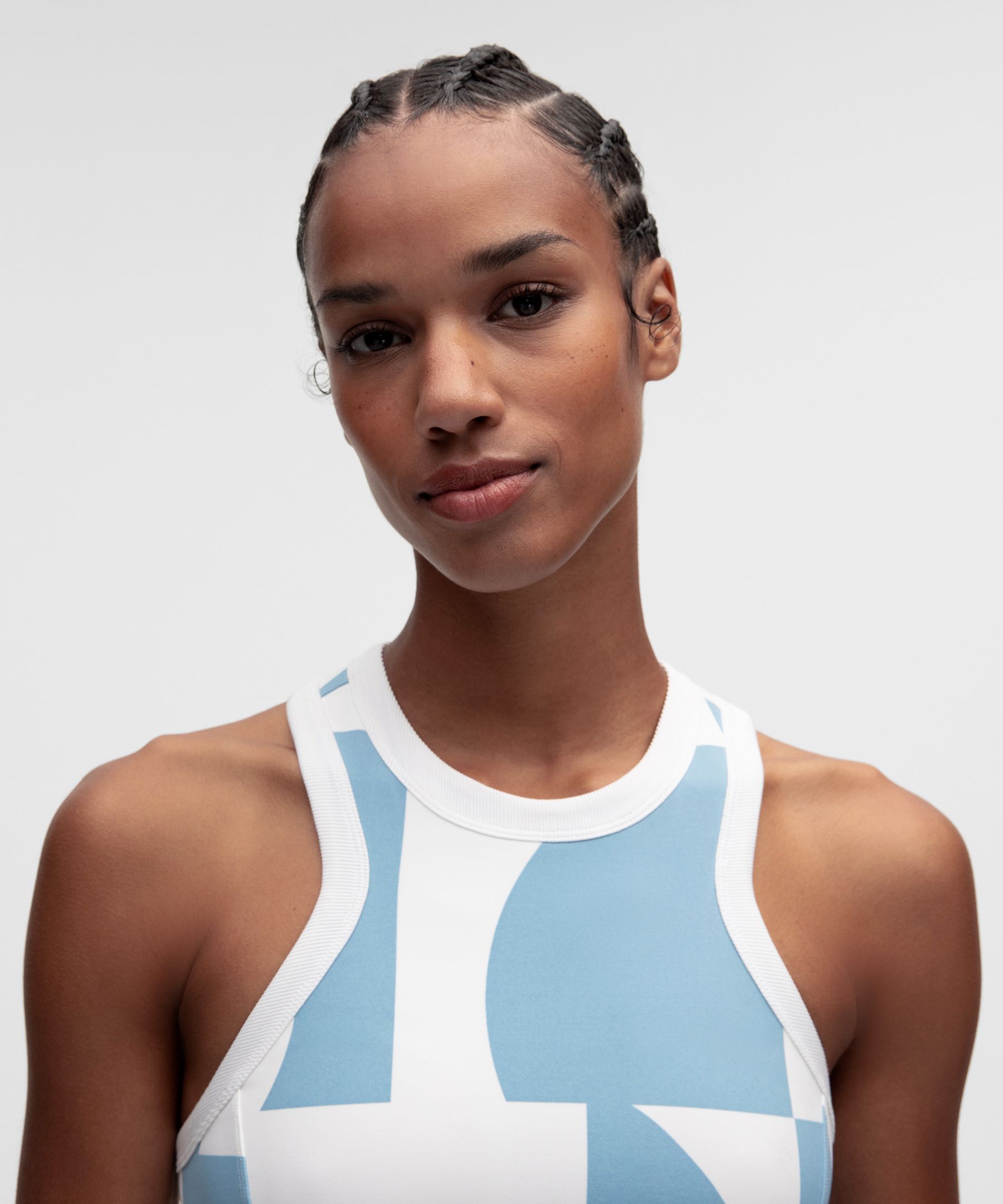 High-Neck Racerback Tennis Tank Top *Trim