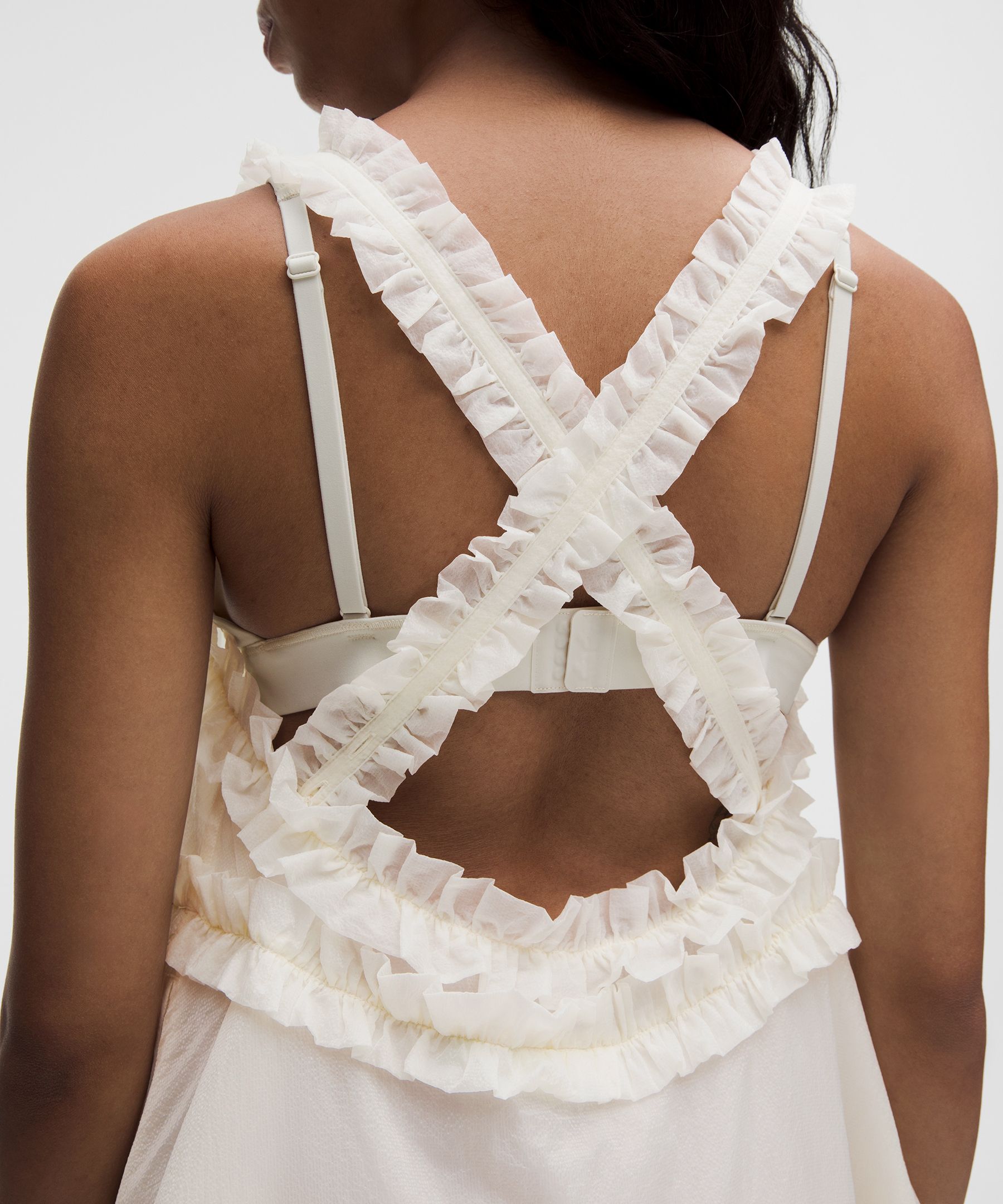 GANNI x lululemon ラッフルトリム テクスチャーミディドレス
