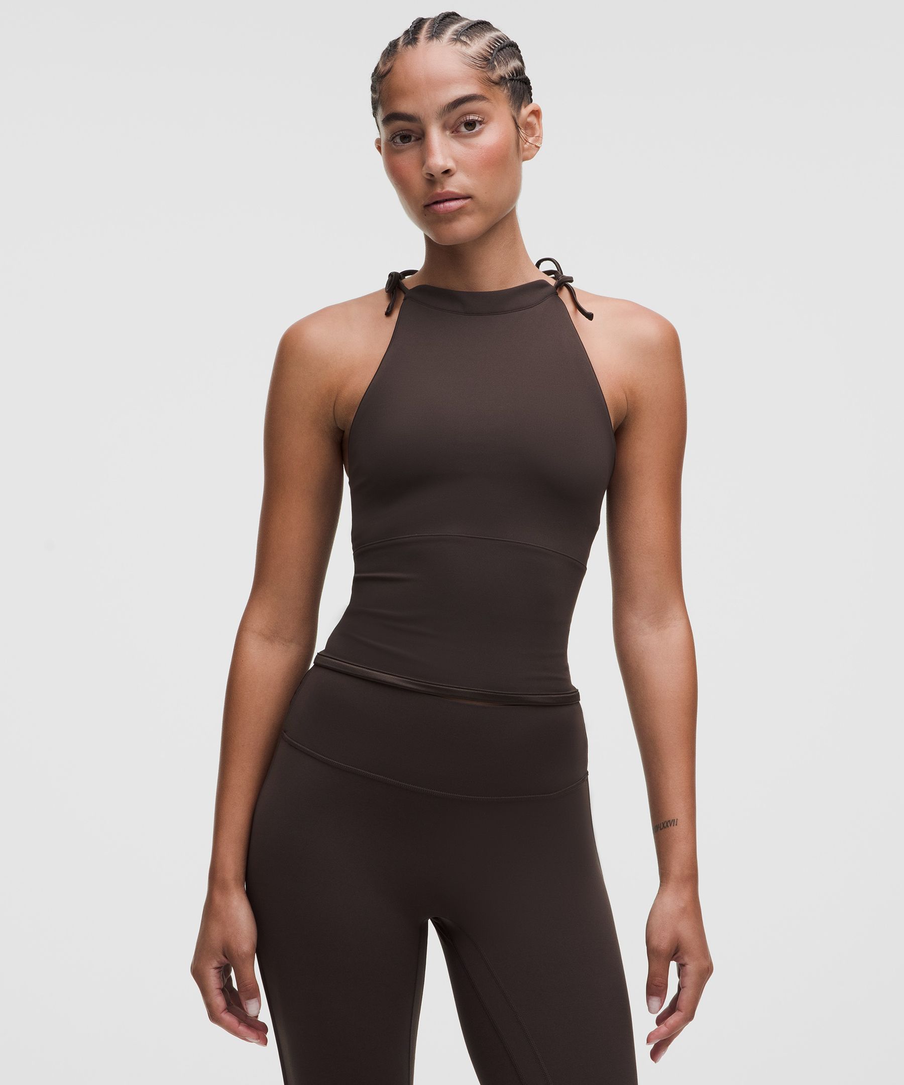 Nulu Satiny-Trim Tie Detail Tank Top *Light Support, B/C Cup