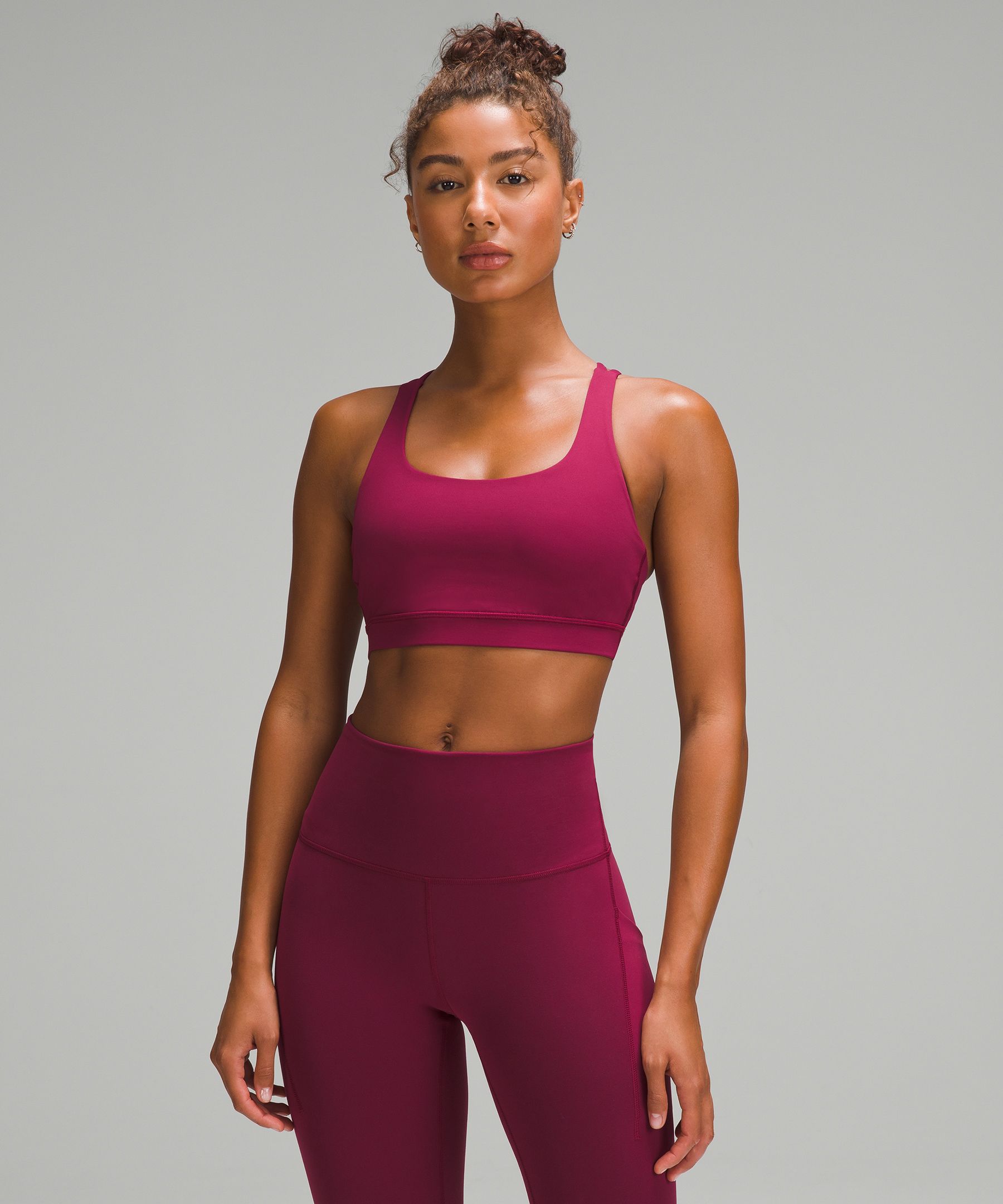 Lululemon Energy Bra *medium Support, B-d Cup In Burgundy