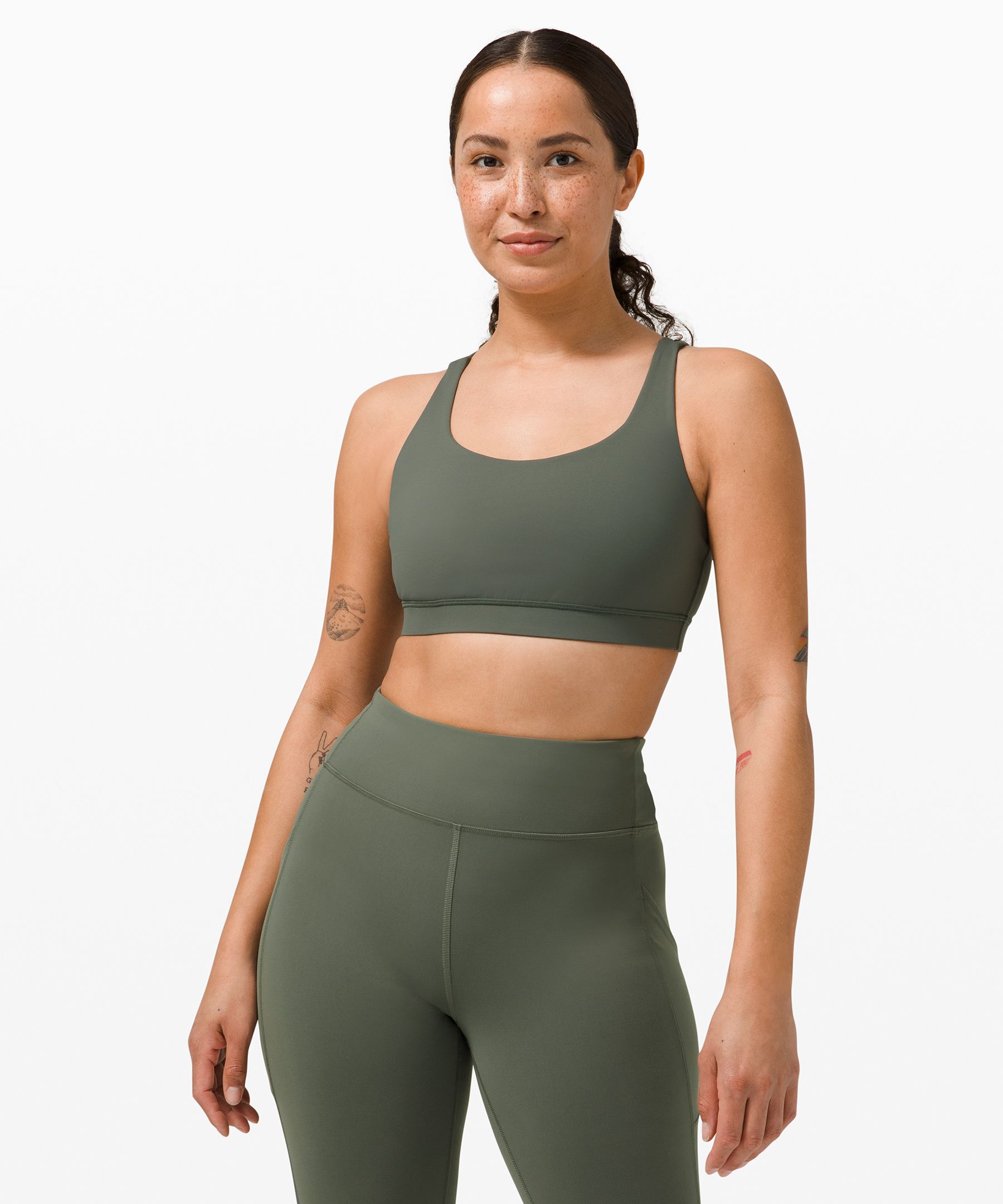 Lululemon Energy Bra Medium Support, B-d Cups In Cacao