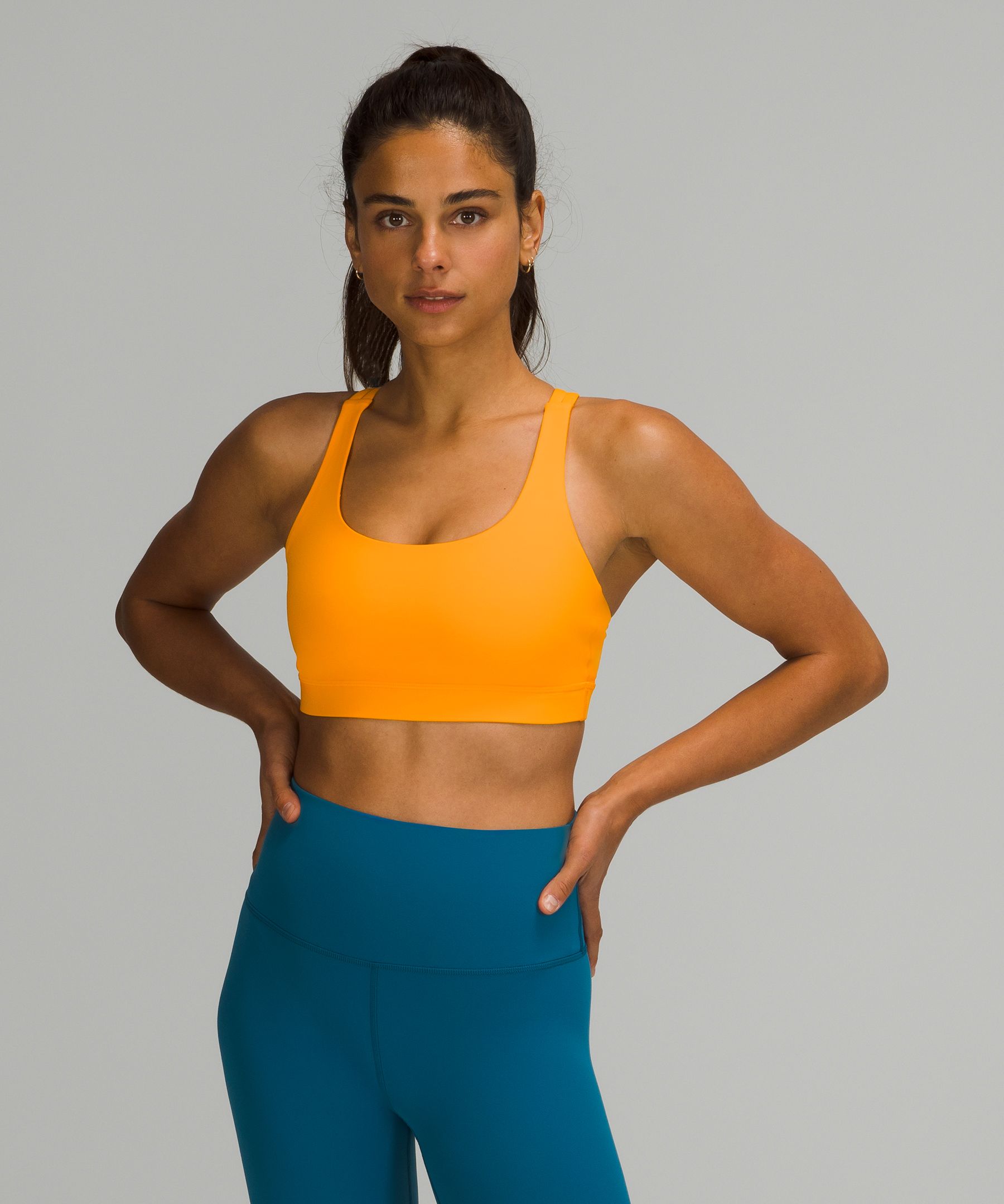 Lululemon Energy Bra Medium Support, B-d Cups In Clementine