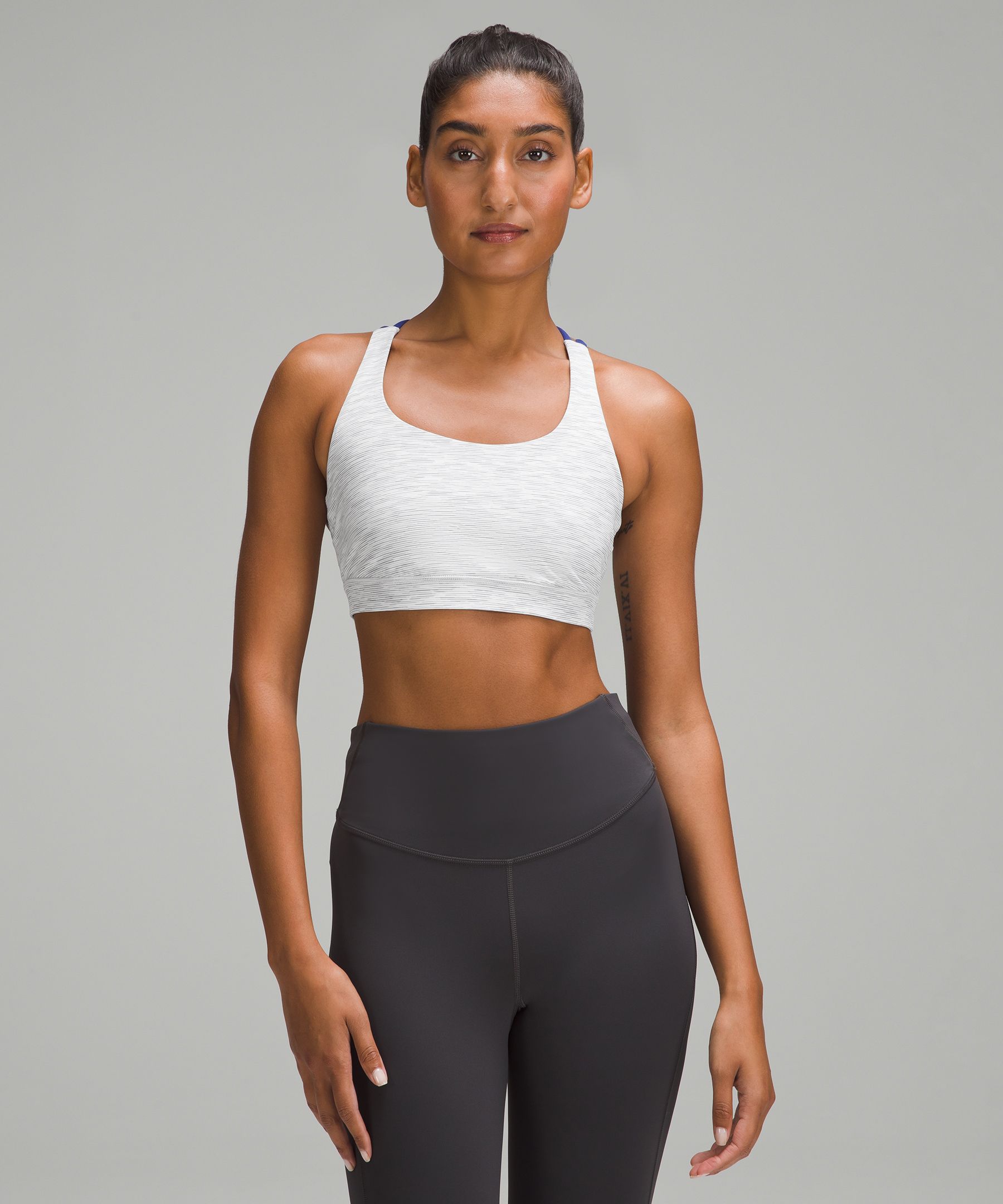 Lululemon Energy Scoop-neck Medium-impact Sports Bra In White