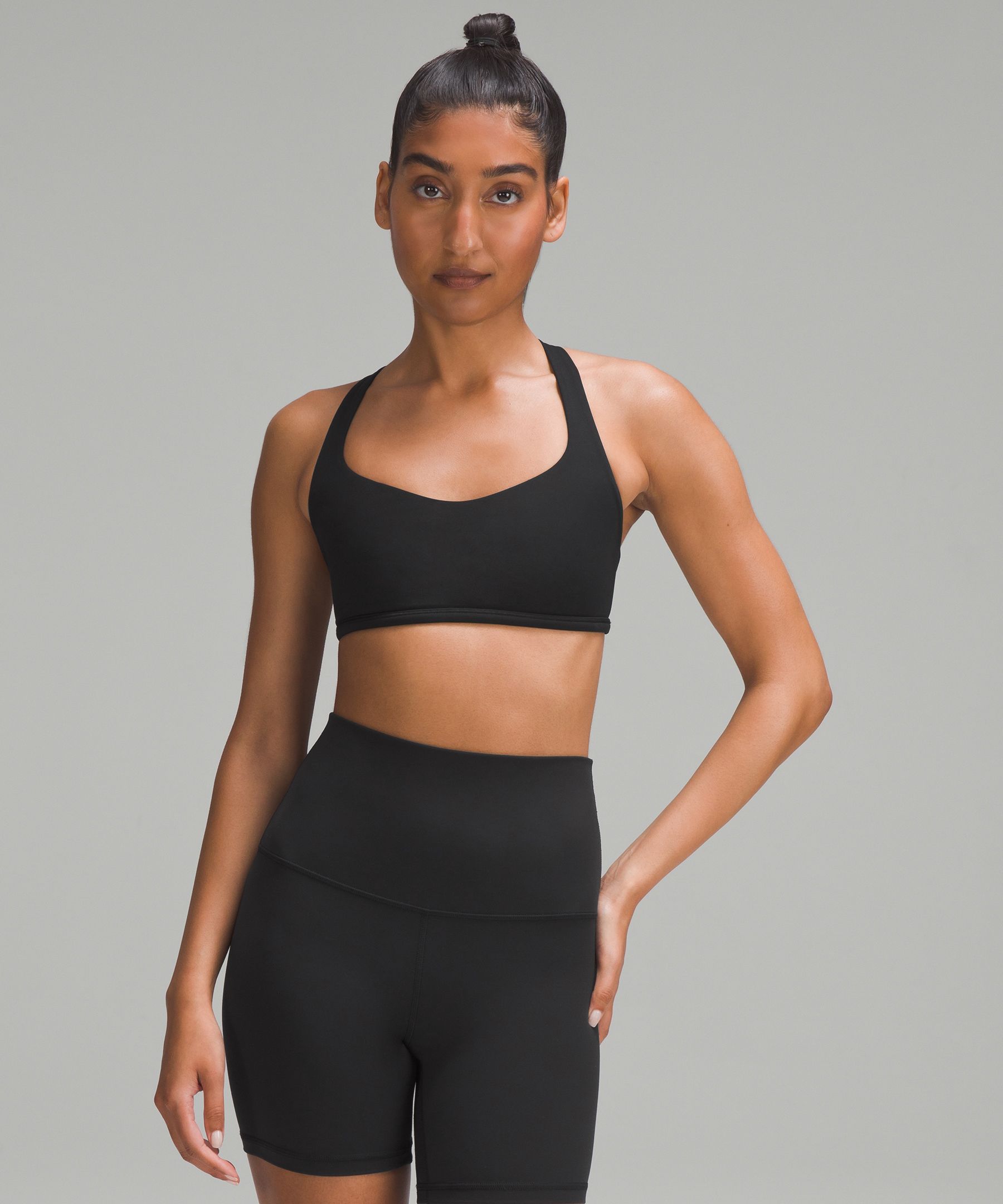 Lululemon Free To Be Longline Bra - Wild Light Support, A/b Cup In Black