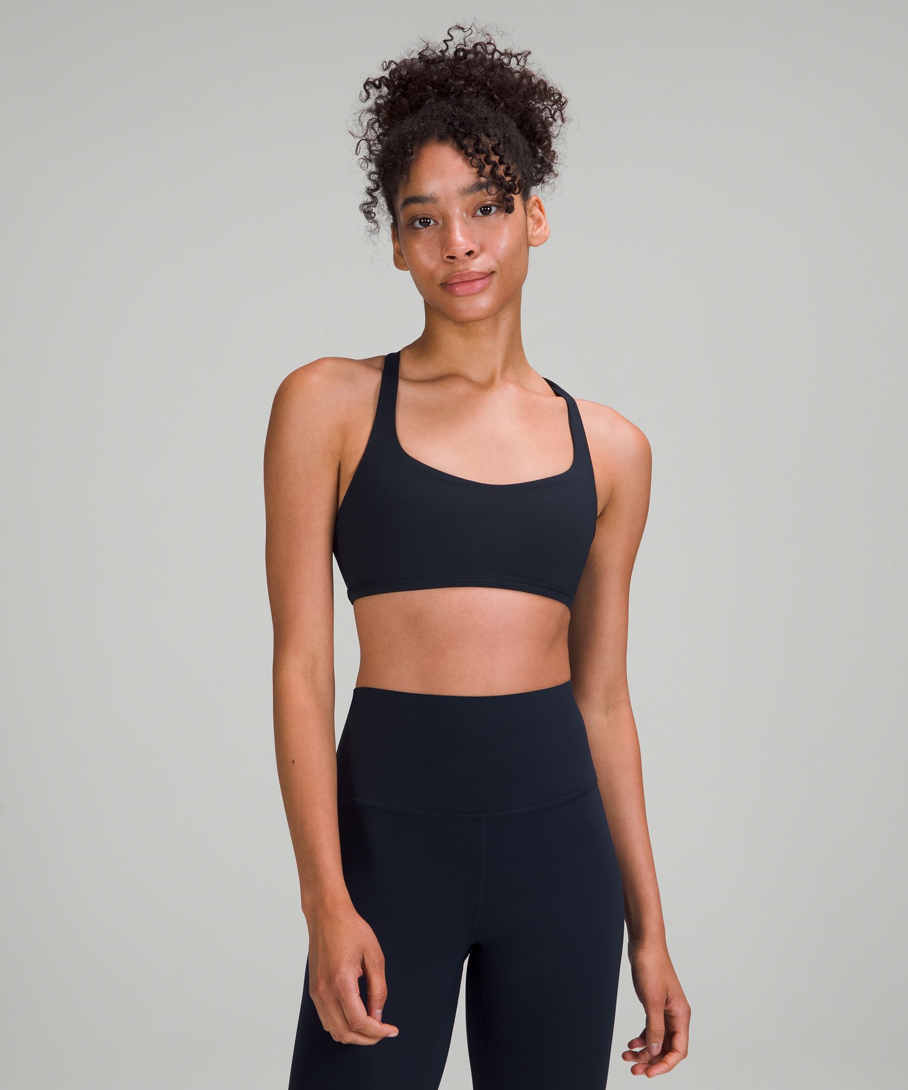 Lululemon Wild Light Support, A/b Cup In True Navy/pink Puff