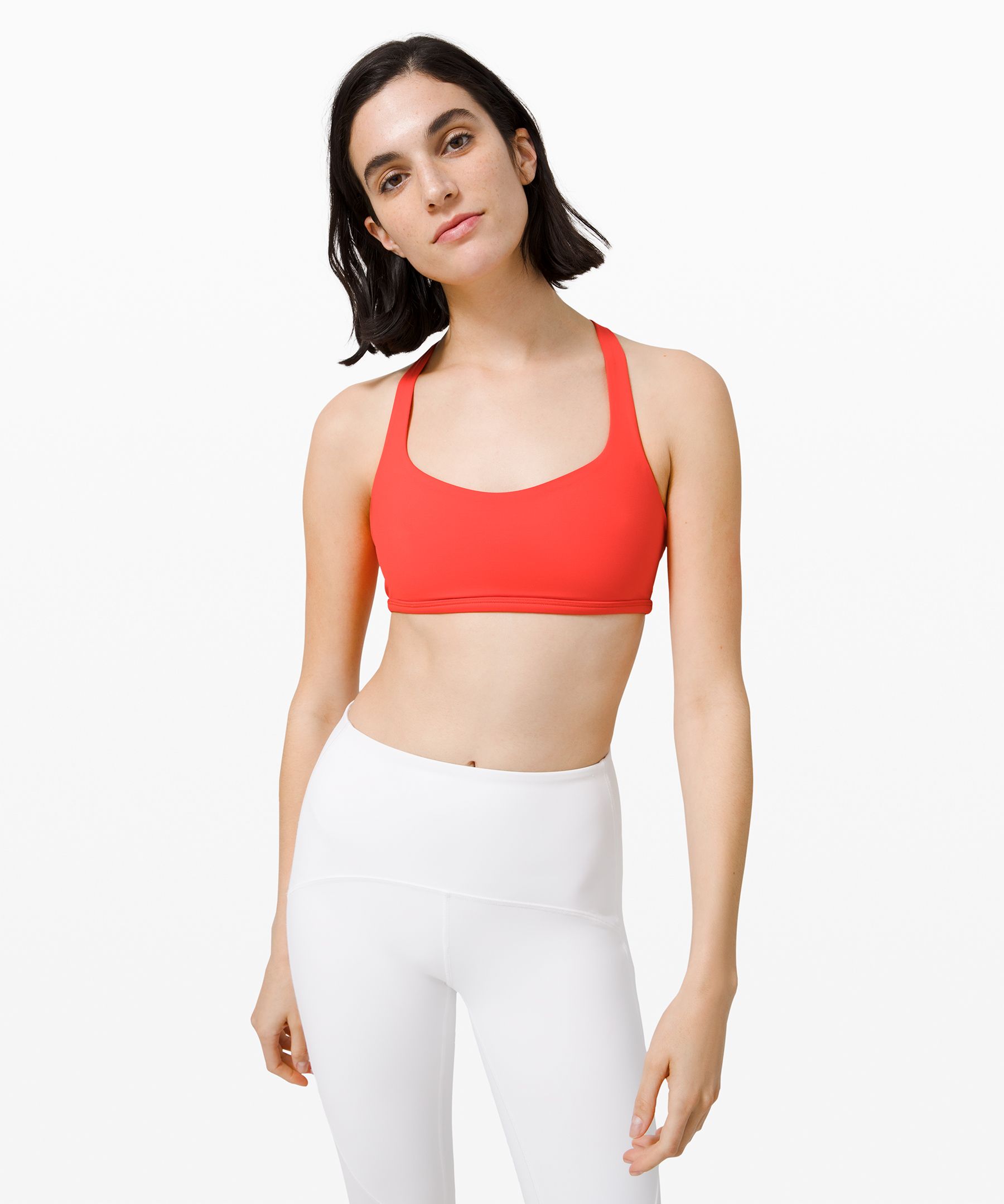 Lululemon Free To Be Bra Wild*light Support, A/b Cup In Thermal Red