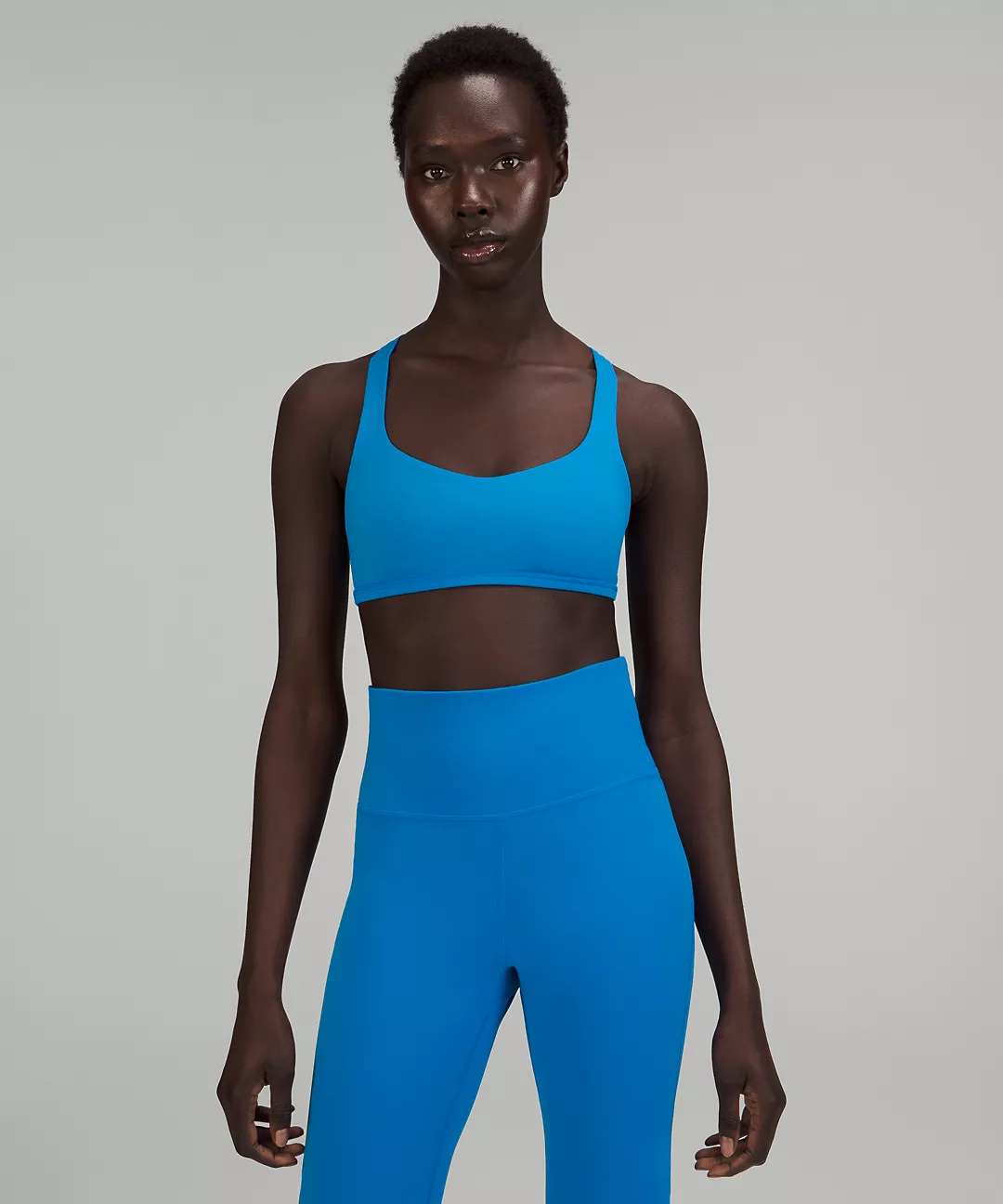 Letsfit Sports Bra Crop Top Activewear Yoga Blue SMALL Lululemon Dupe