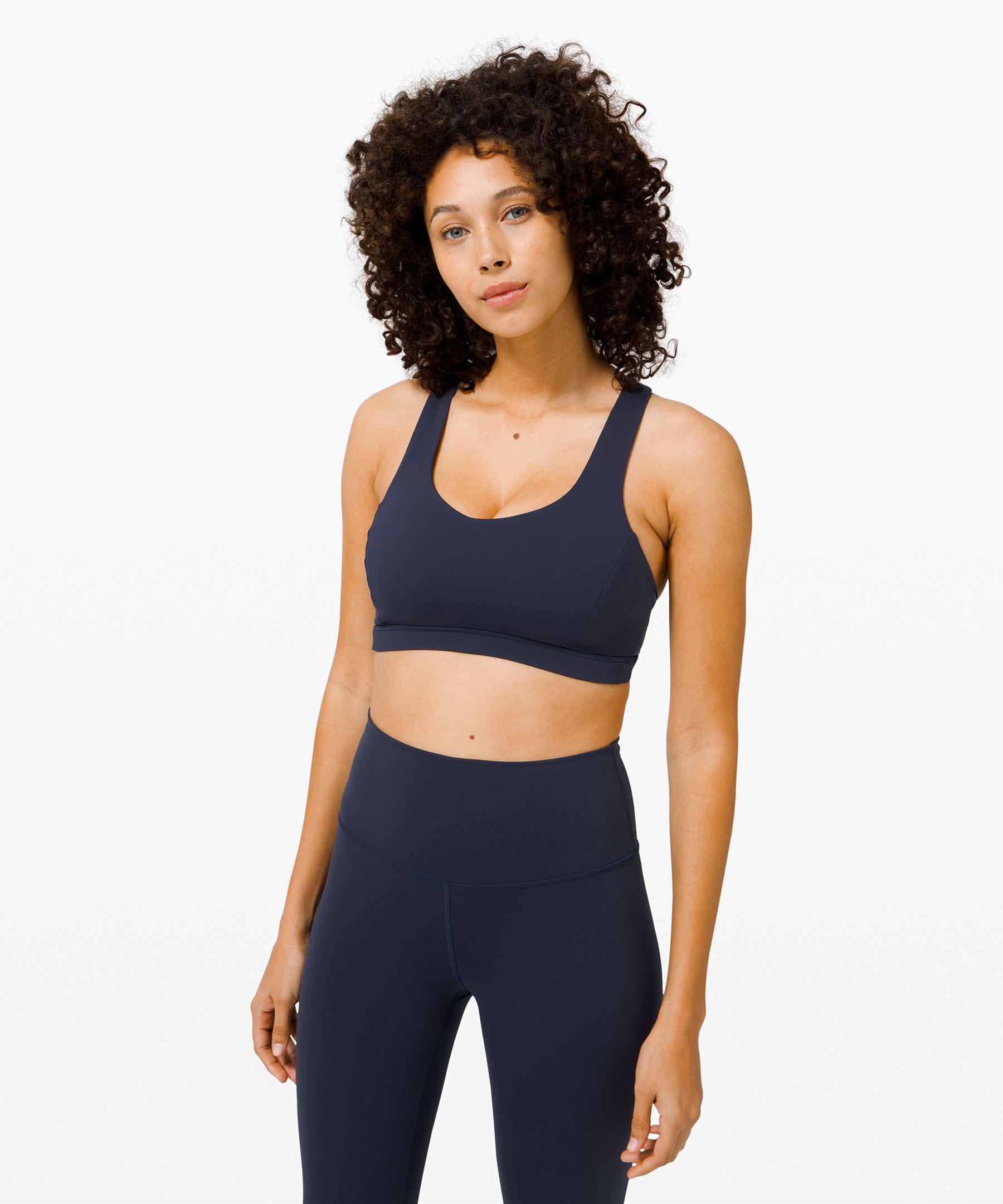Lululemon Free To Be Serene Bra Light Support, C/d Cup In True Navy/pink Taupe