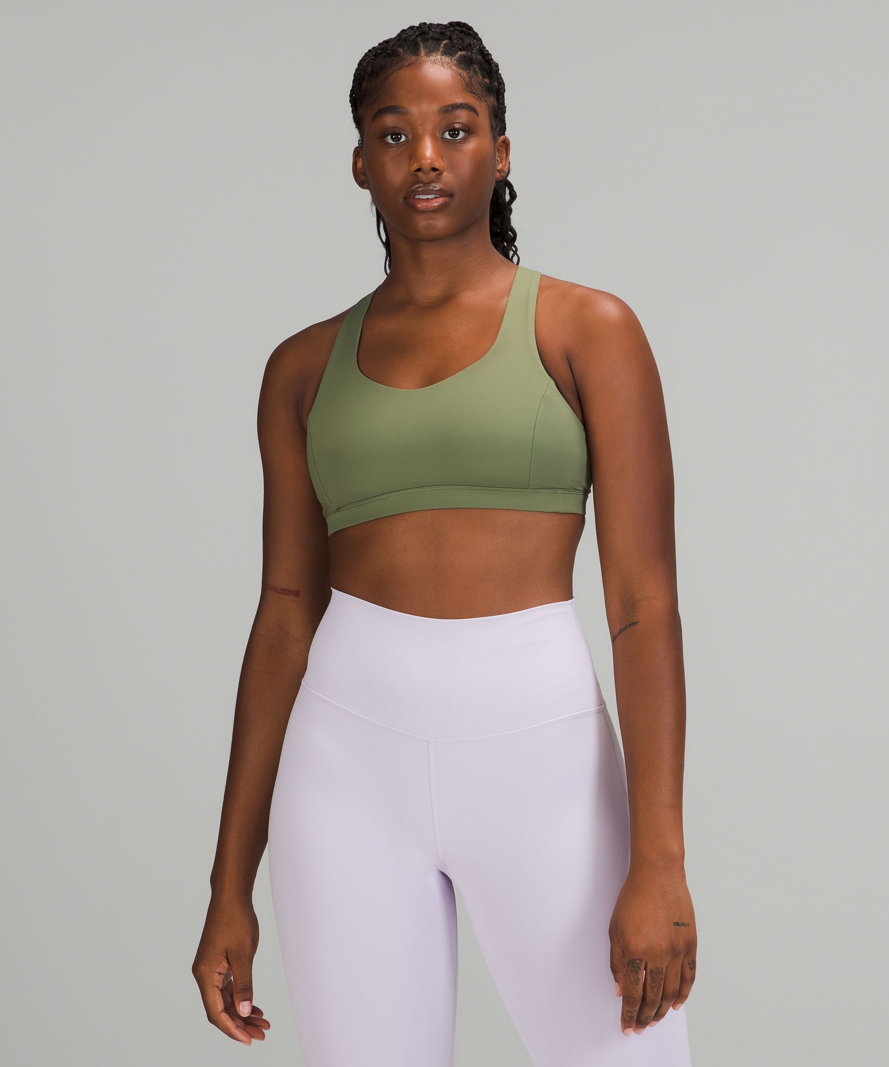 Lululemon Free To Be Serene Bra Light Support, C/d Cup In Green Twill