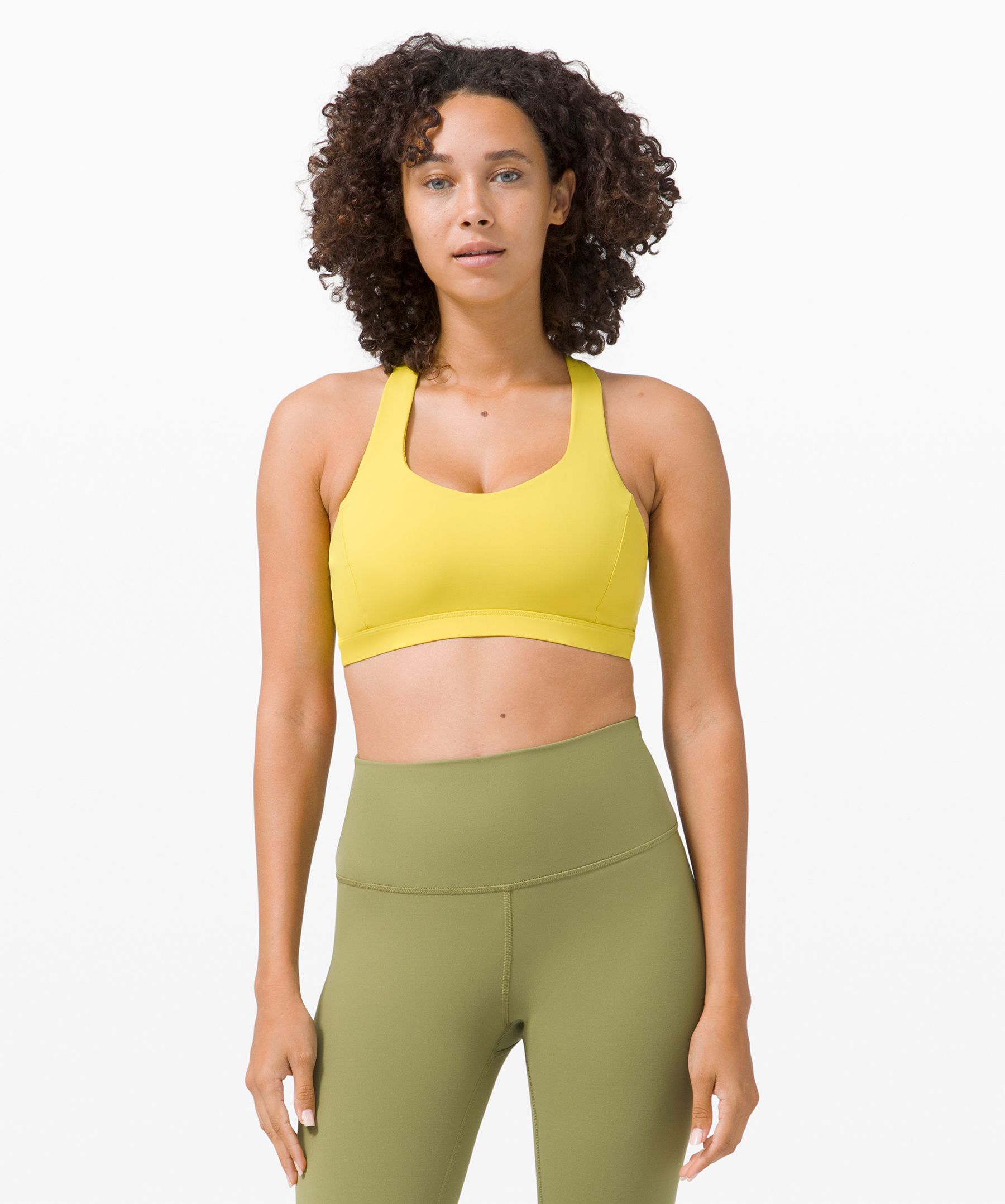 Lululemon Free To Be Serene Bra Light Support, C/d Cup In Yellow Serpentine