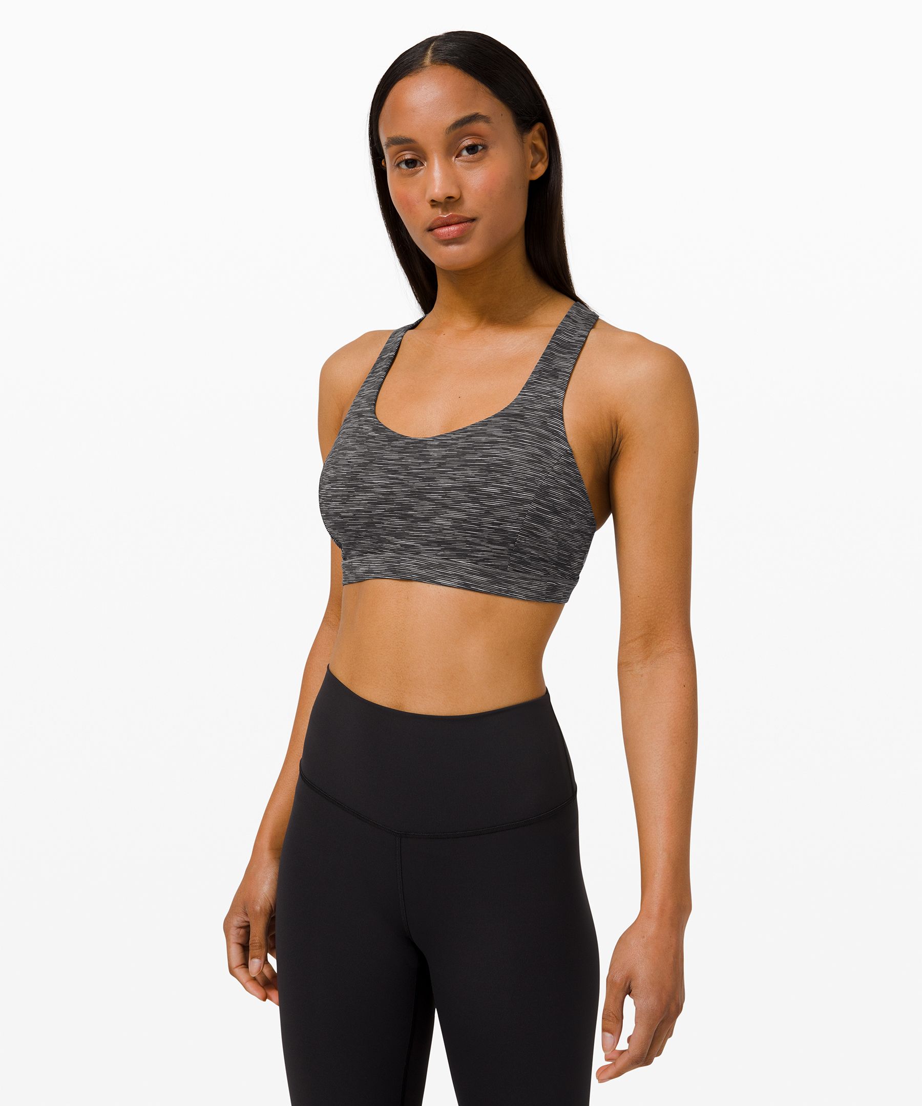 Lululemon Free To Be Serene Bra Light Support, C/d Cup In Wee Are From Space Dark Carbon Ice Grey/pink Punch