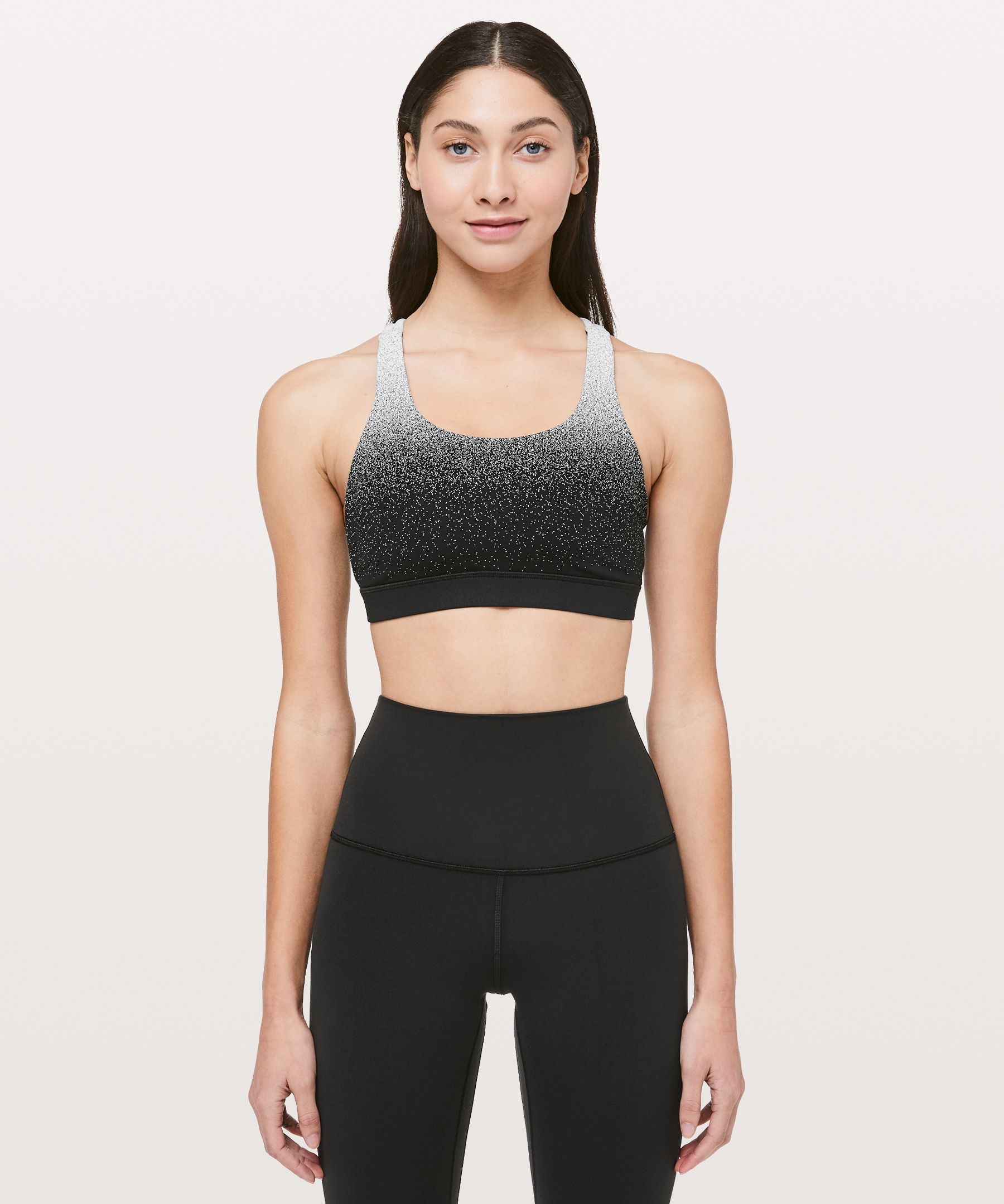 Lululemon Energy Bra - Tribal Pace Energy Bra White Black - lulu fanatics