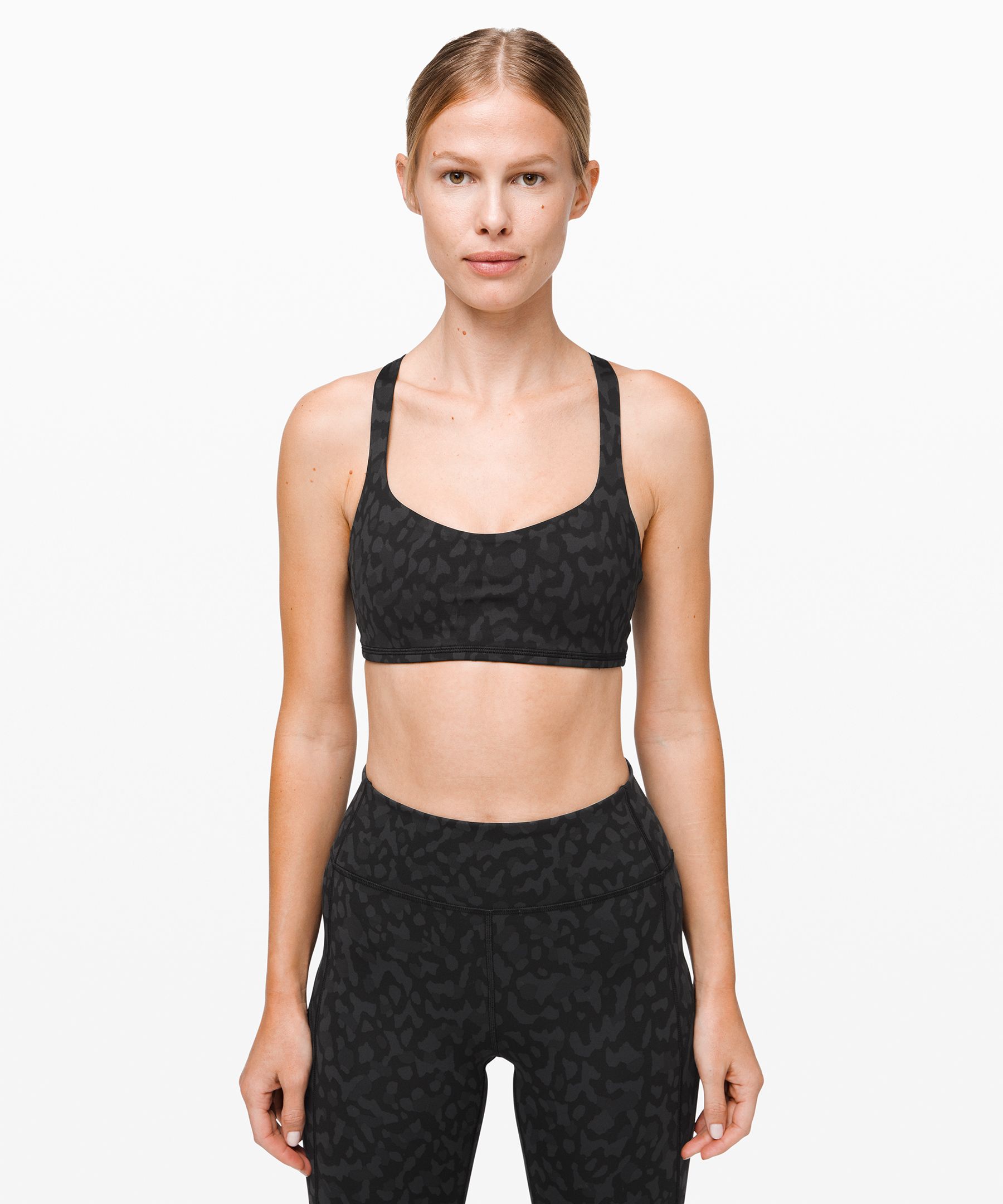 Lululemon Free To Be Bra*light Support, A/b Cup (online Only) In Formation Camo Deep Coal Multi