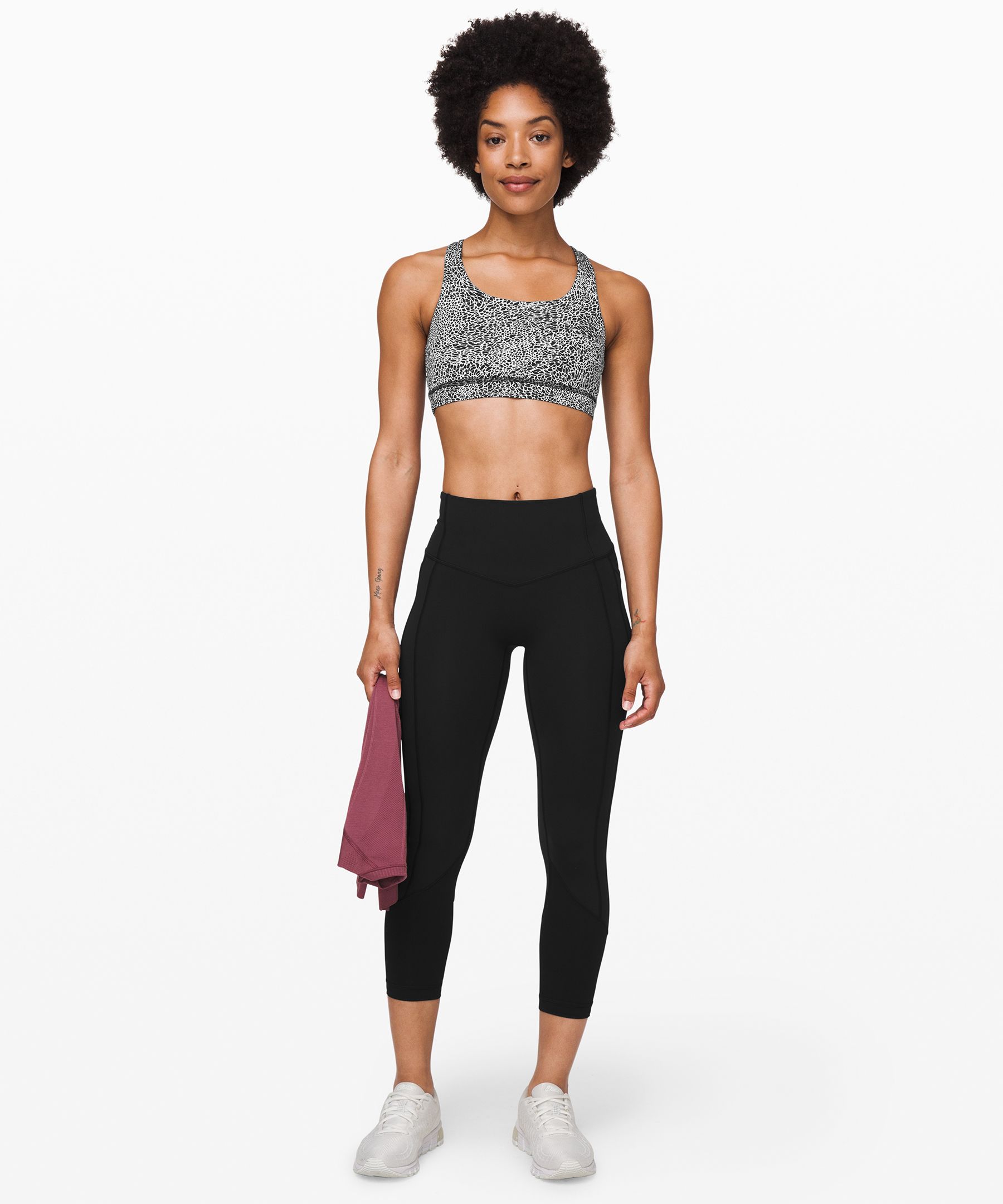 Lululemon Invigorate Bra - Soundwave White Black / Black - lulu fanatics