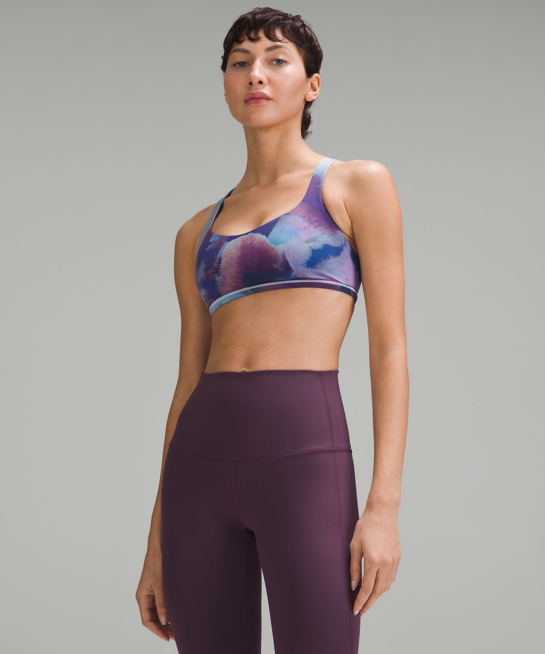 open back sports bra - lilac