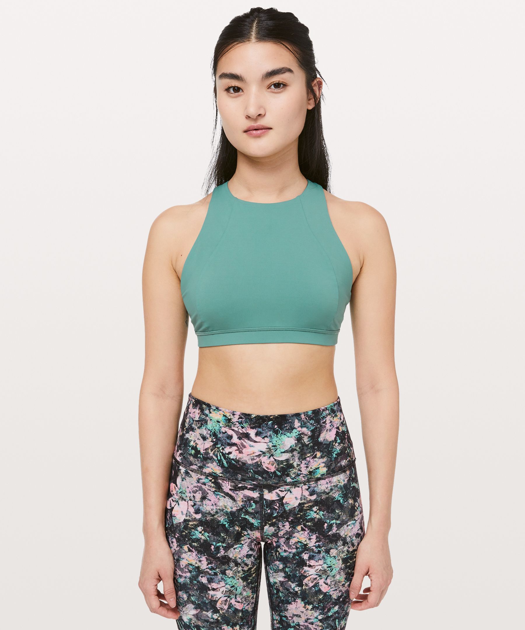 Lululemon Free To Be Serene Bra *high Neck In Frosted Pine