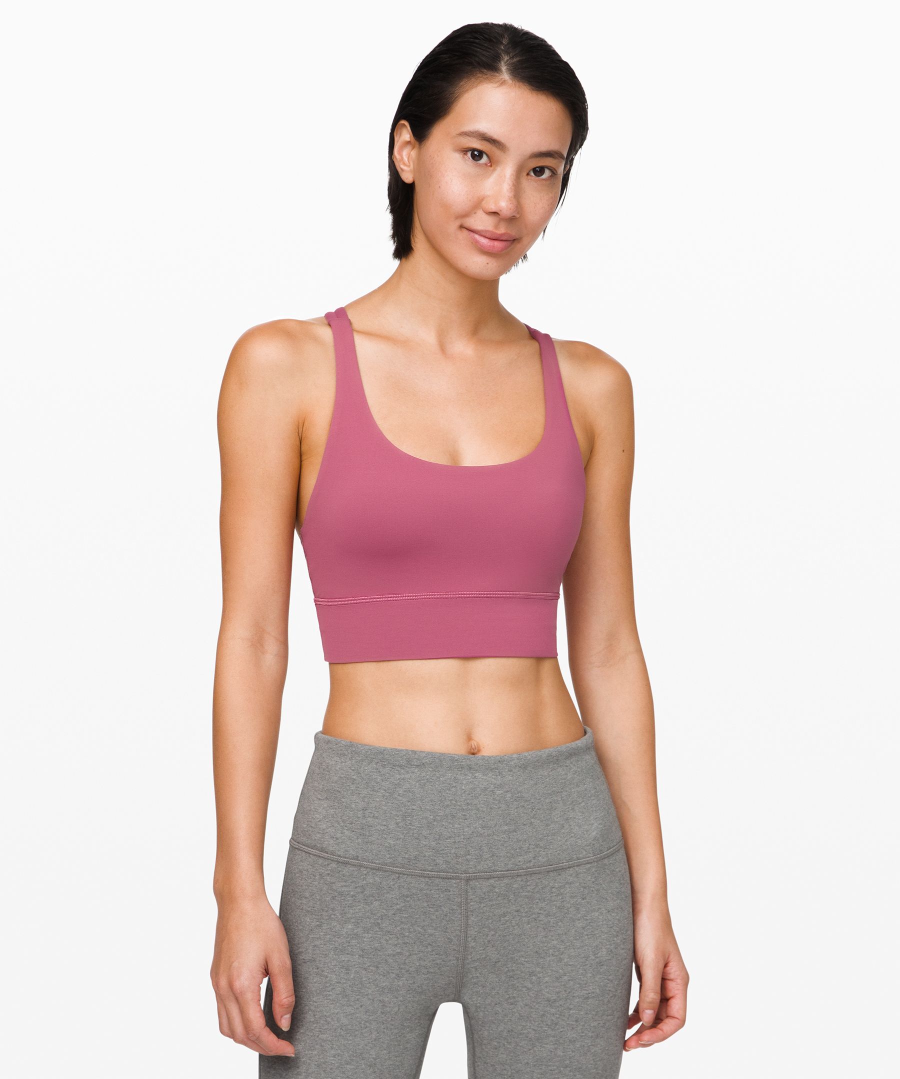 Lululemon Energy Longline Bra Medium Support, B-d Cups In Moss Rose