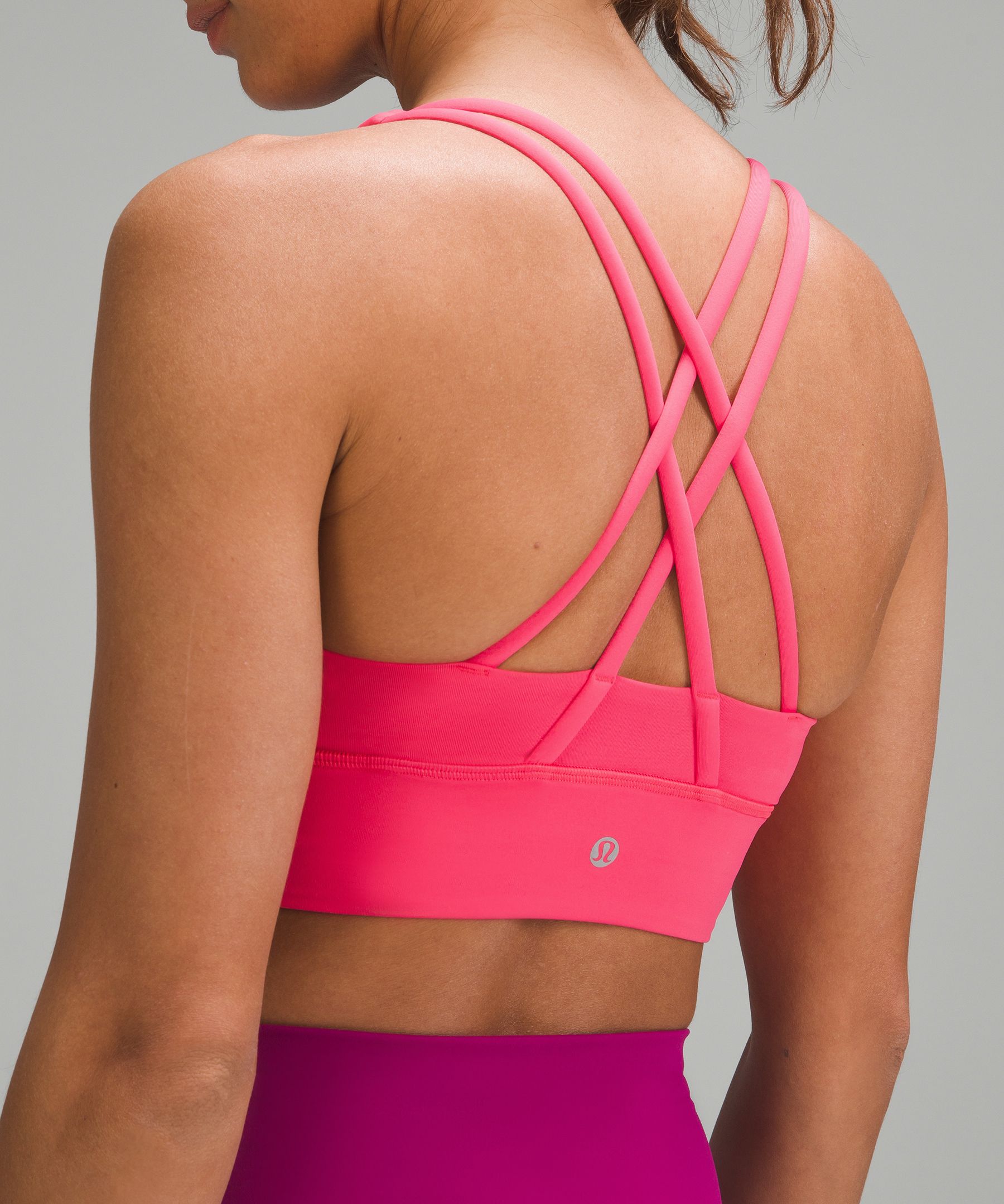 Lululemon ENERGY BRA 6 💕 Pink Highlight 💕 NEON NWT Sonic Sports Crop Sold  Out