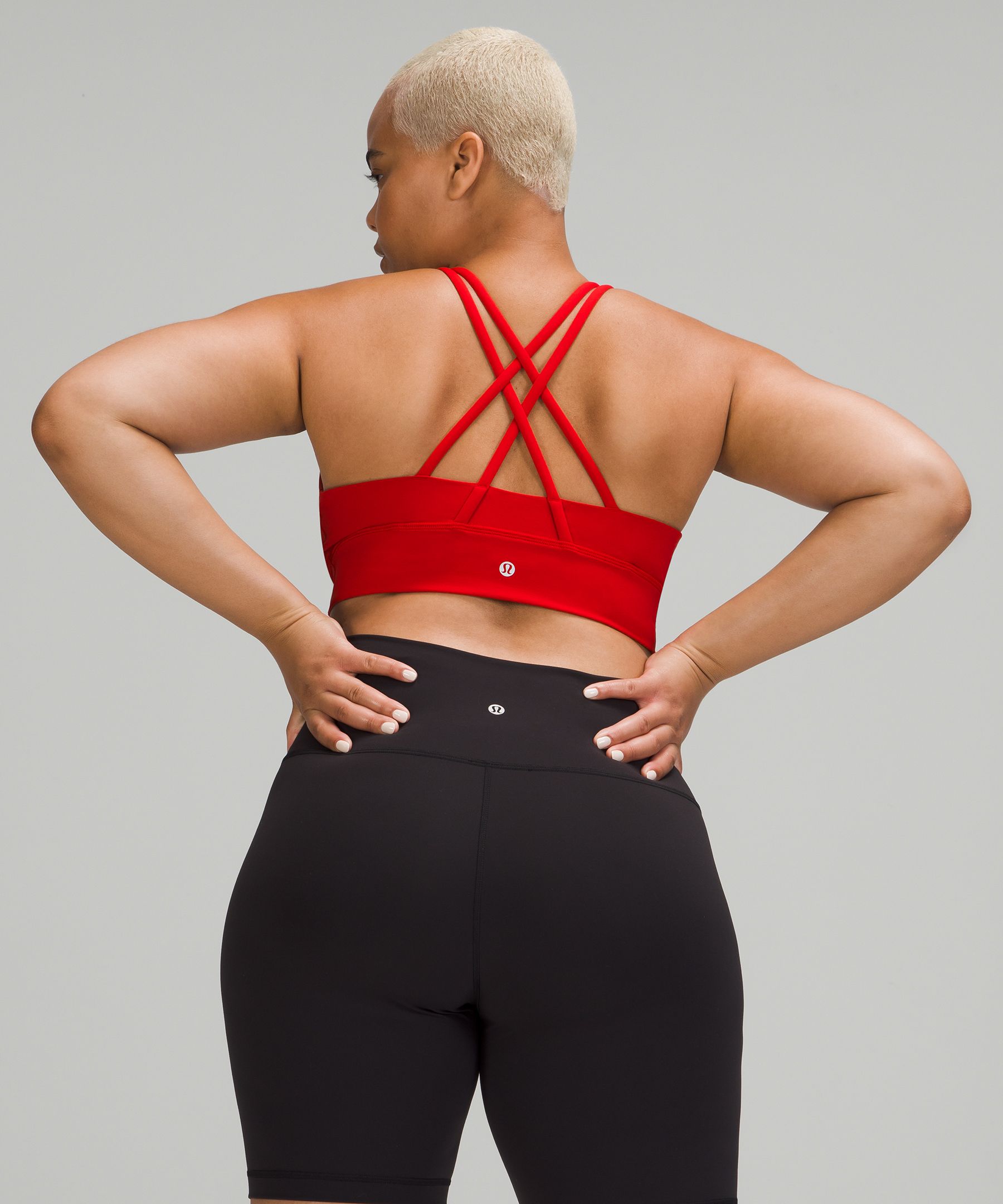 Lululemon Training Energy Longline Ribbed Sports Bra Smoky Red