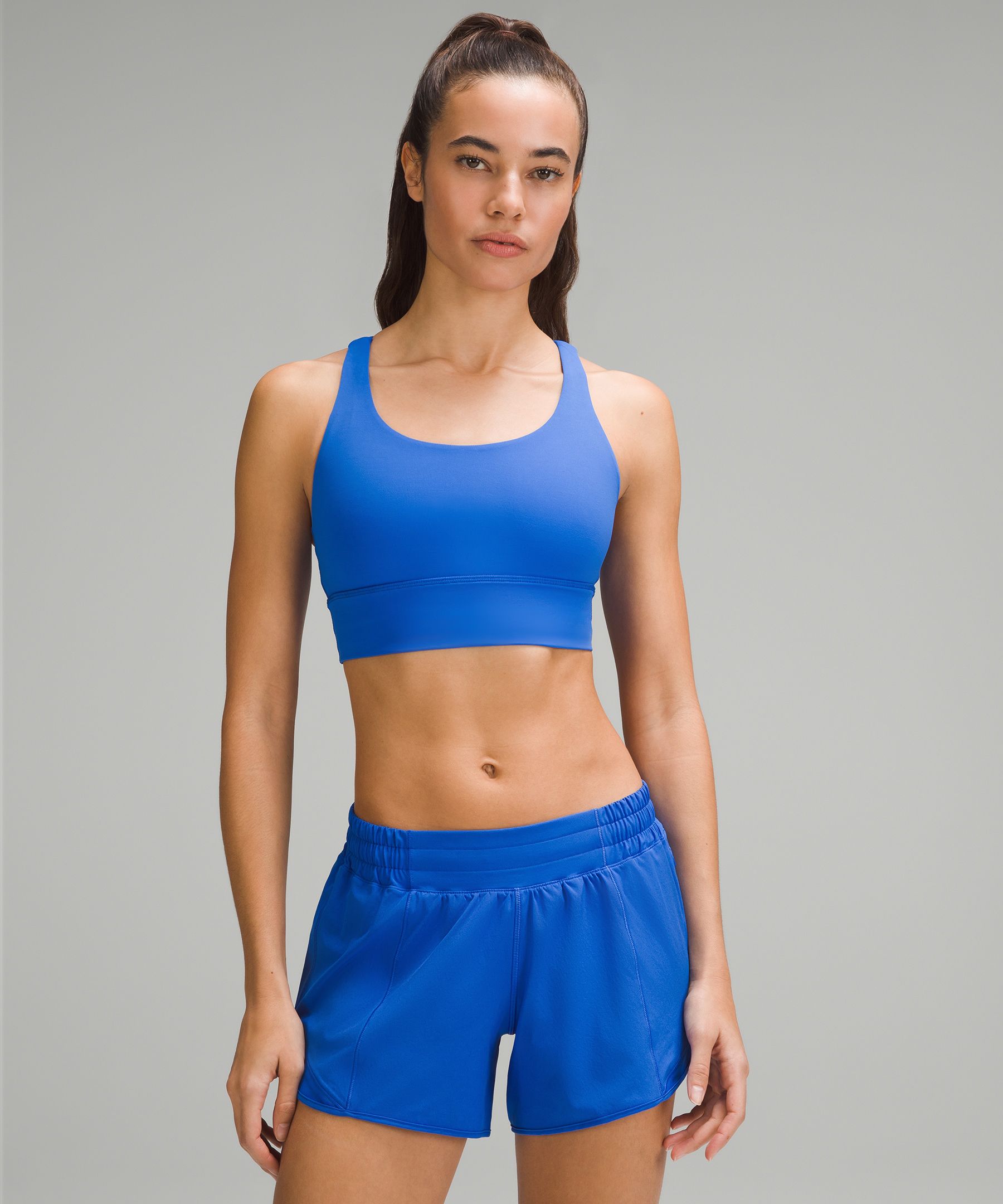 Lululemon Energy Longline Bra Medium Support, B-d Cups In Blue