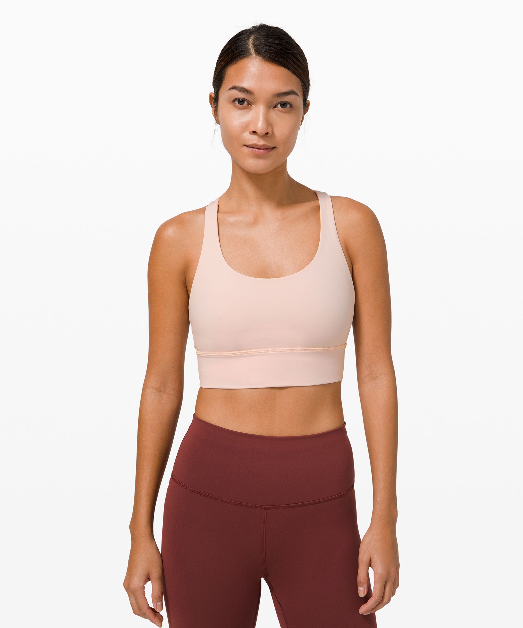 Lululemon Energy Longline Bra *Medium Support, B–D Cups - Strawberry  Milkshake - lulu fanatics