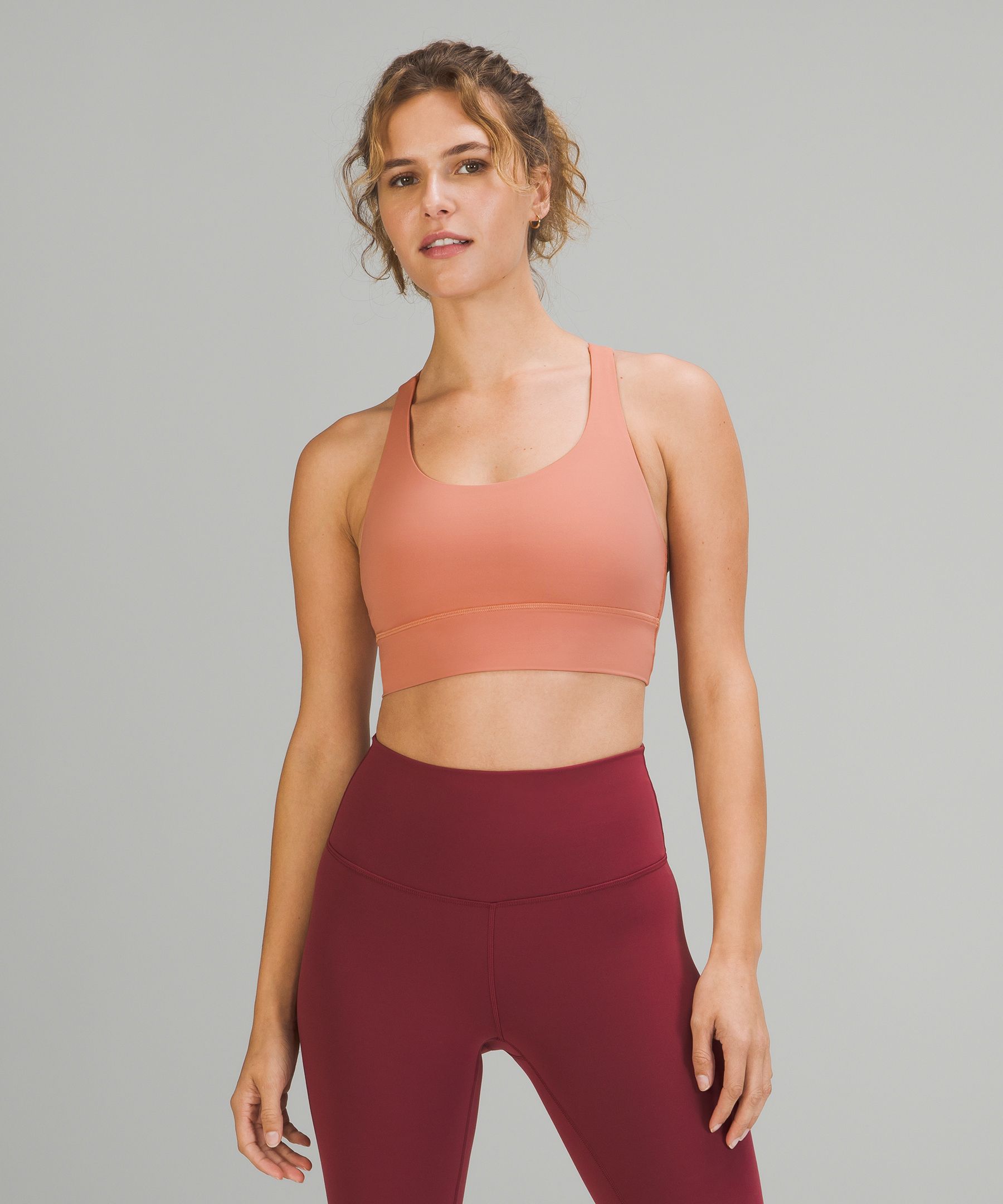 Lululemon Energy Longline Bra Medium Support, B-d Cups In Electric